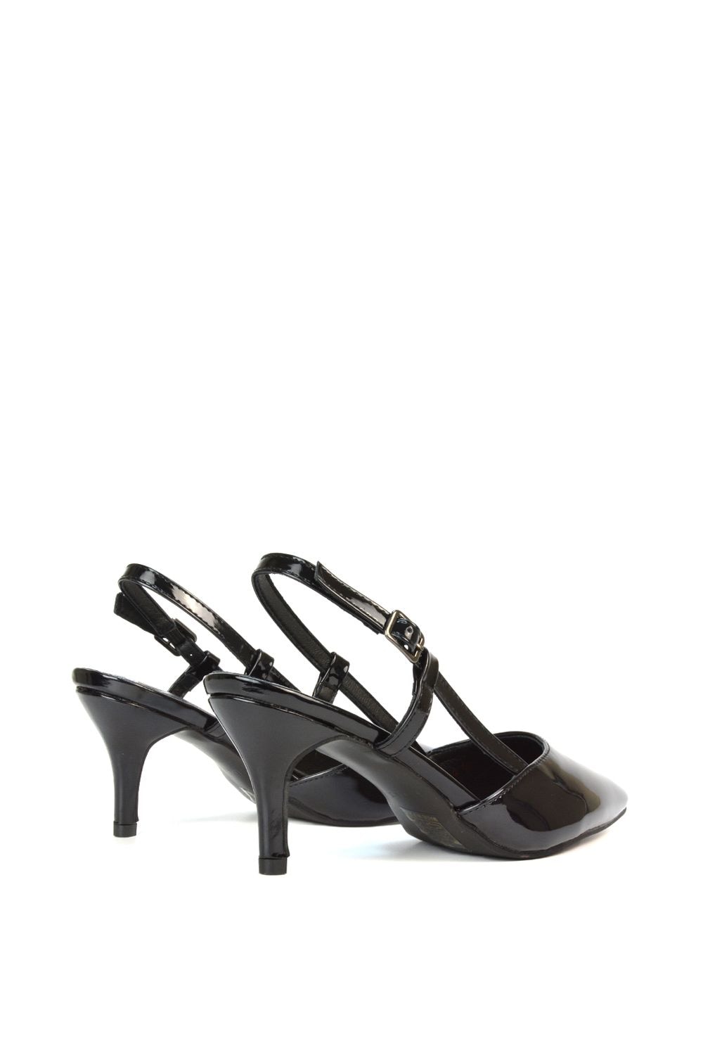 XY London 'Karla' Mid Heel Stilettos Pointed Toe Slingback Court Shoes image 5