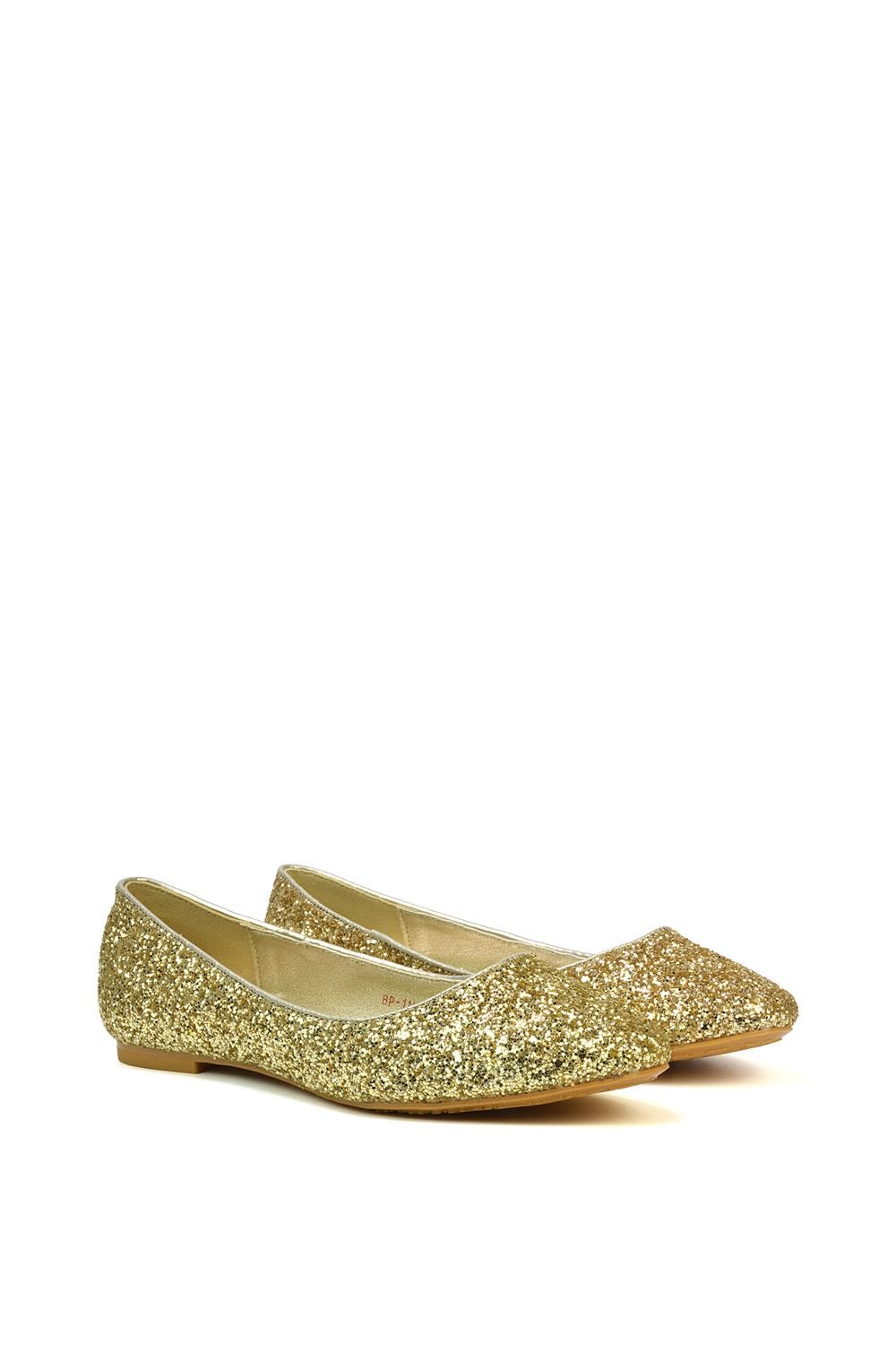XY London 'Karissa' Flat Slip on Sparkly Glitter Ballerina Pumps image 4