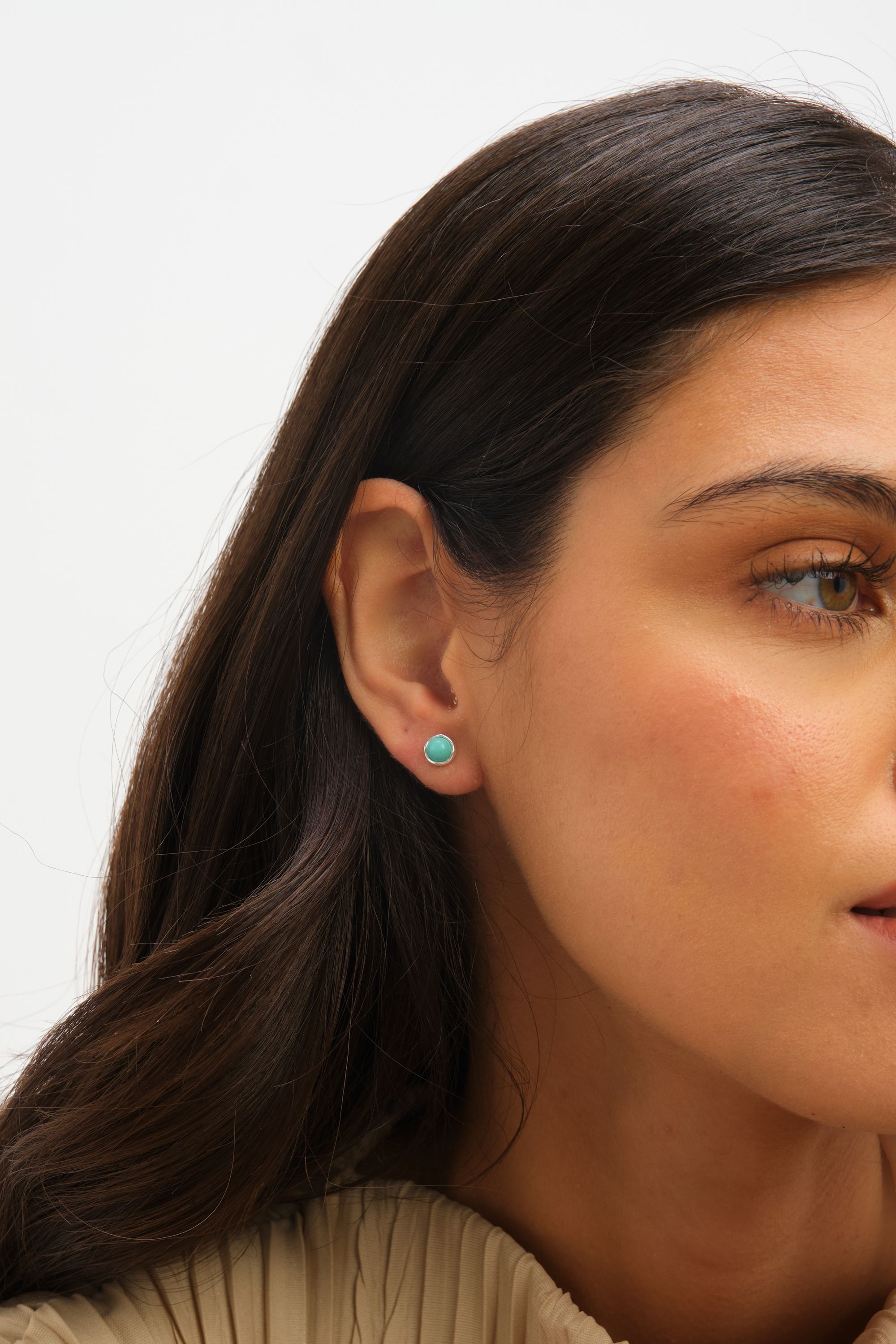 Simply Silver Sterling Silver 925 Polished Turquoise Studs image 4