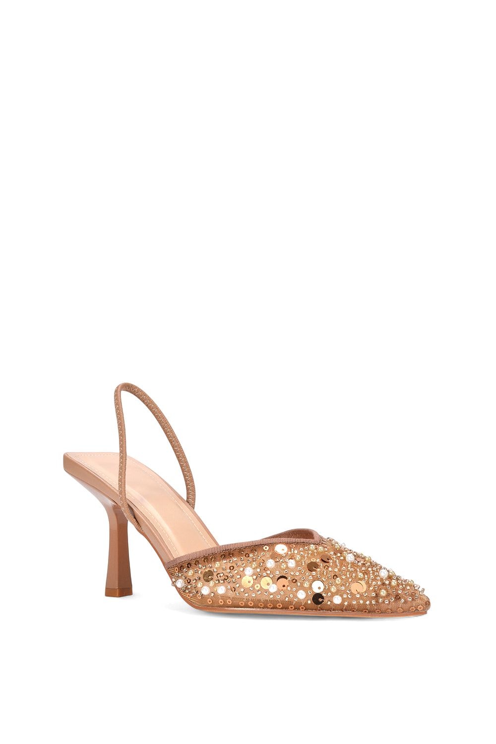 XY London 'Gaynor' Stiletto Heel Slingback Sequin Court Shoes image 2