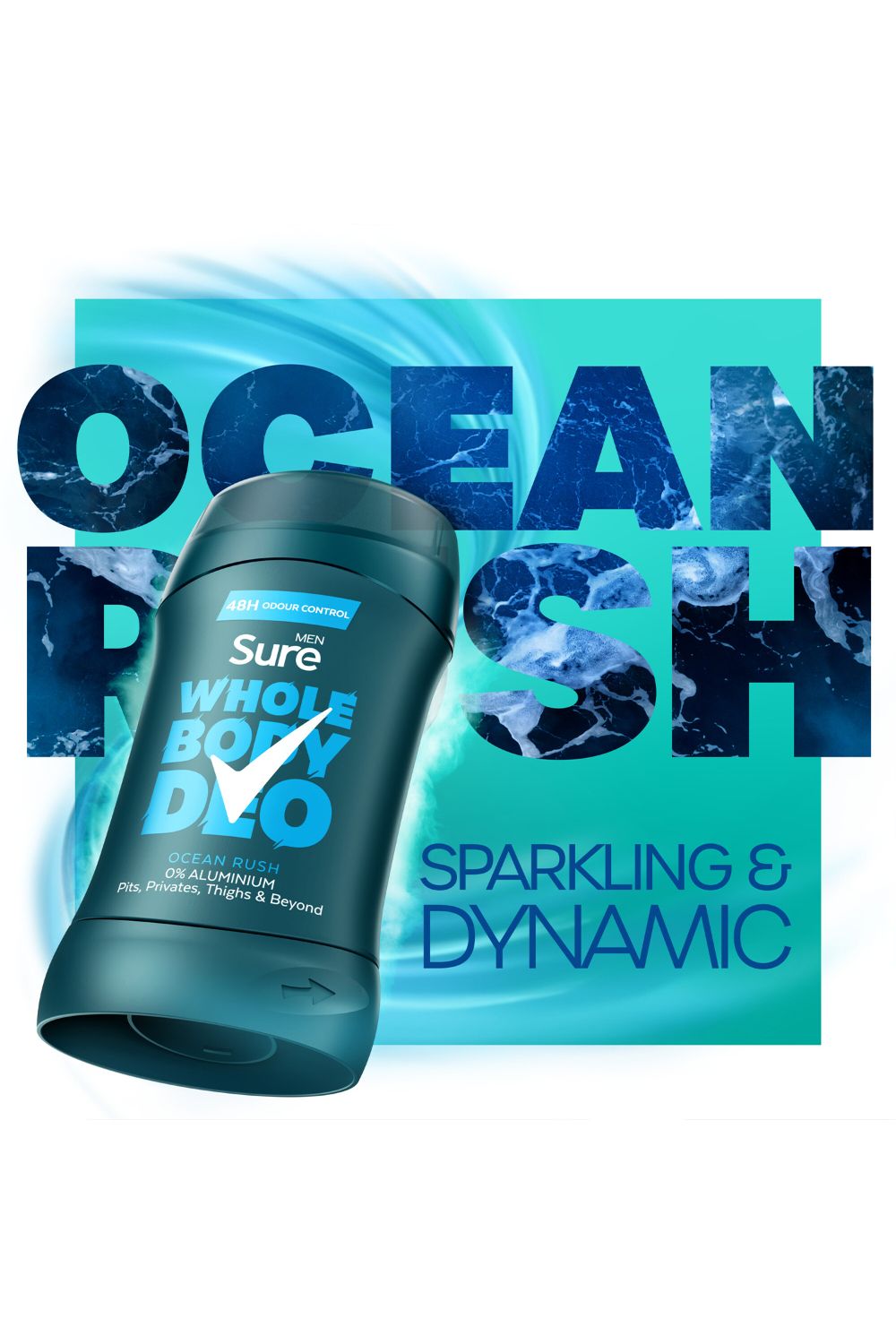 Sure Men 'Deodorant' Stick Ocean Rush with 48Hrs of Odour Control 50ml, 3pk image 3
