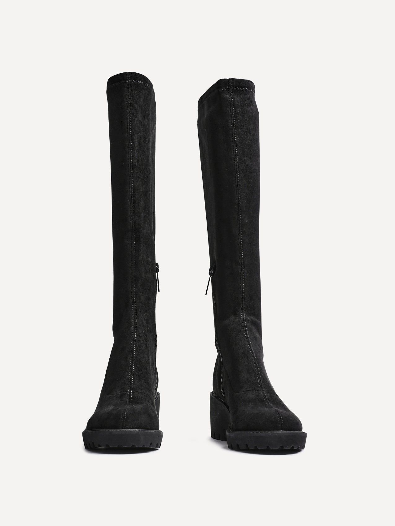 Linzi Kortina Black Faux Suede Wedge Knee High Boot image 3