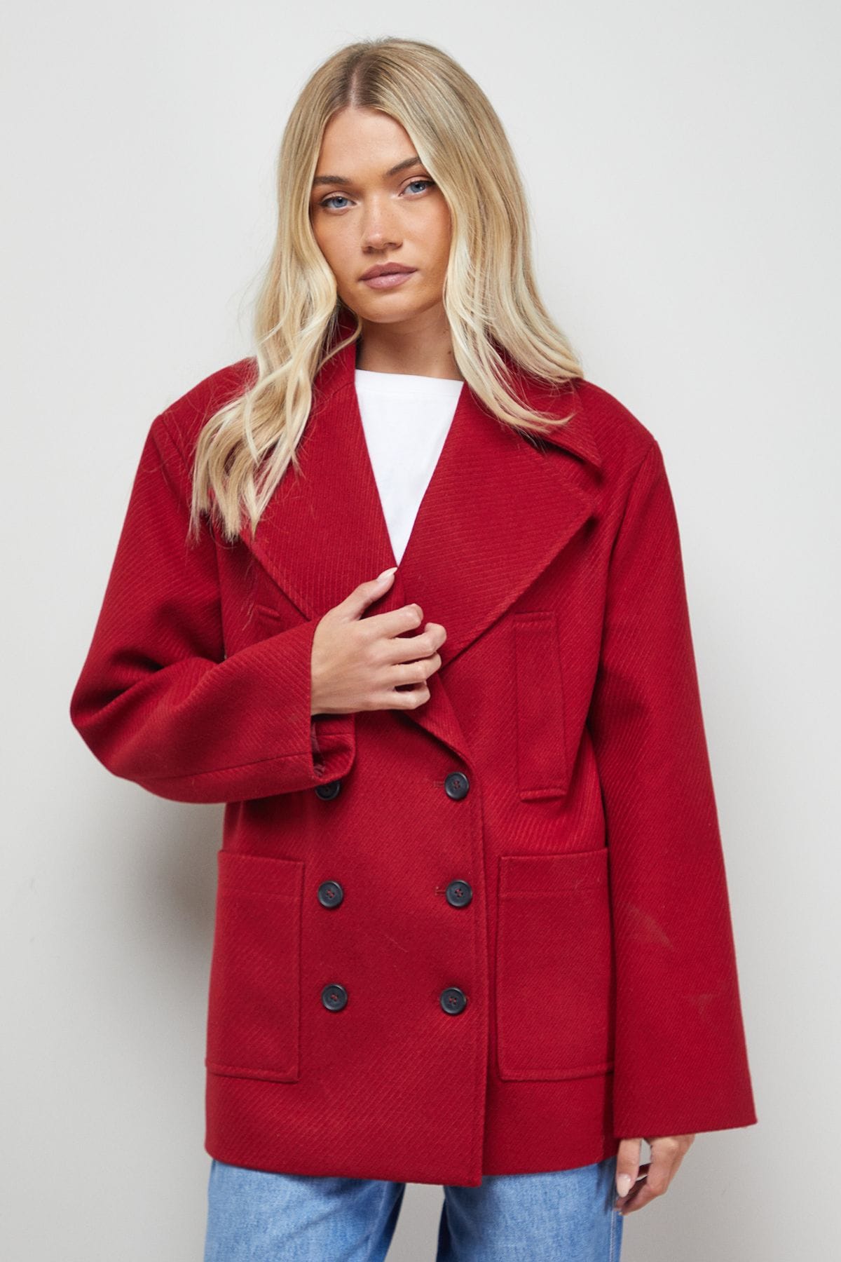 Oasis Relaxed Peacoat Red