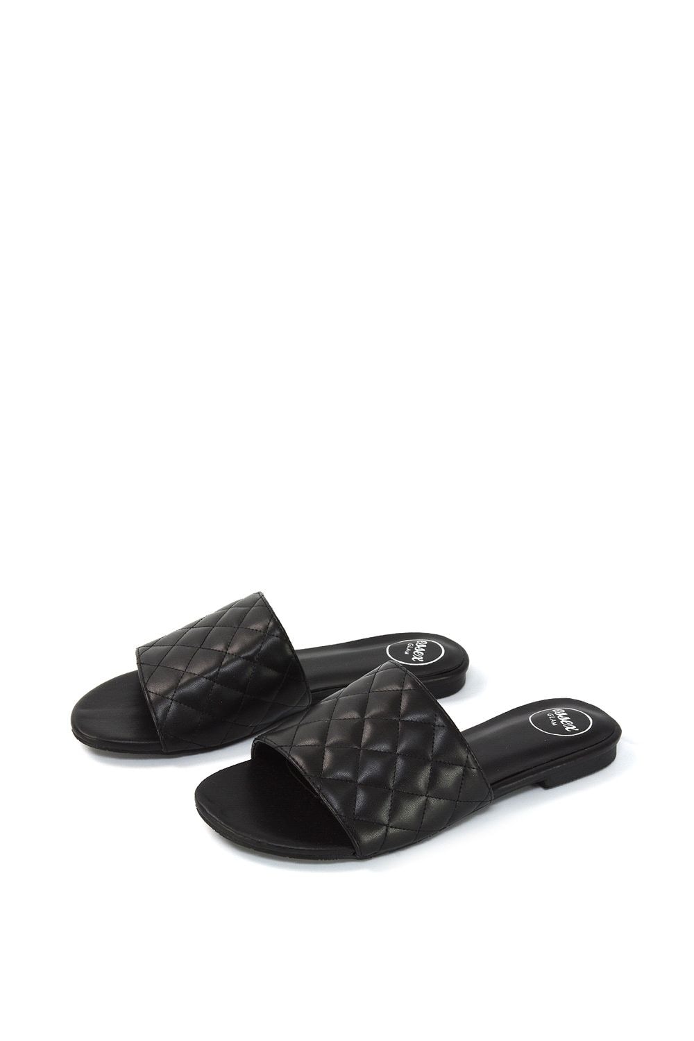 XY London 'Saylor' Quilted Detail Strappy Sandal Flat Sliders image 2
