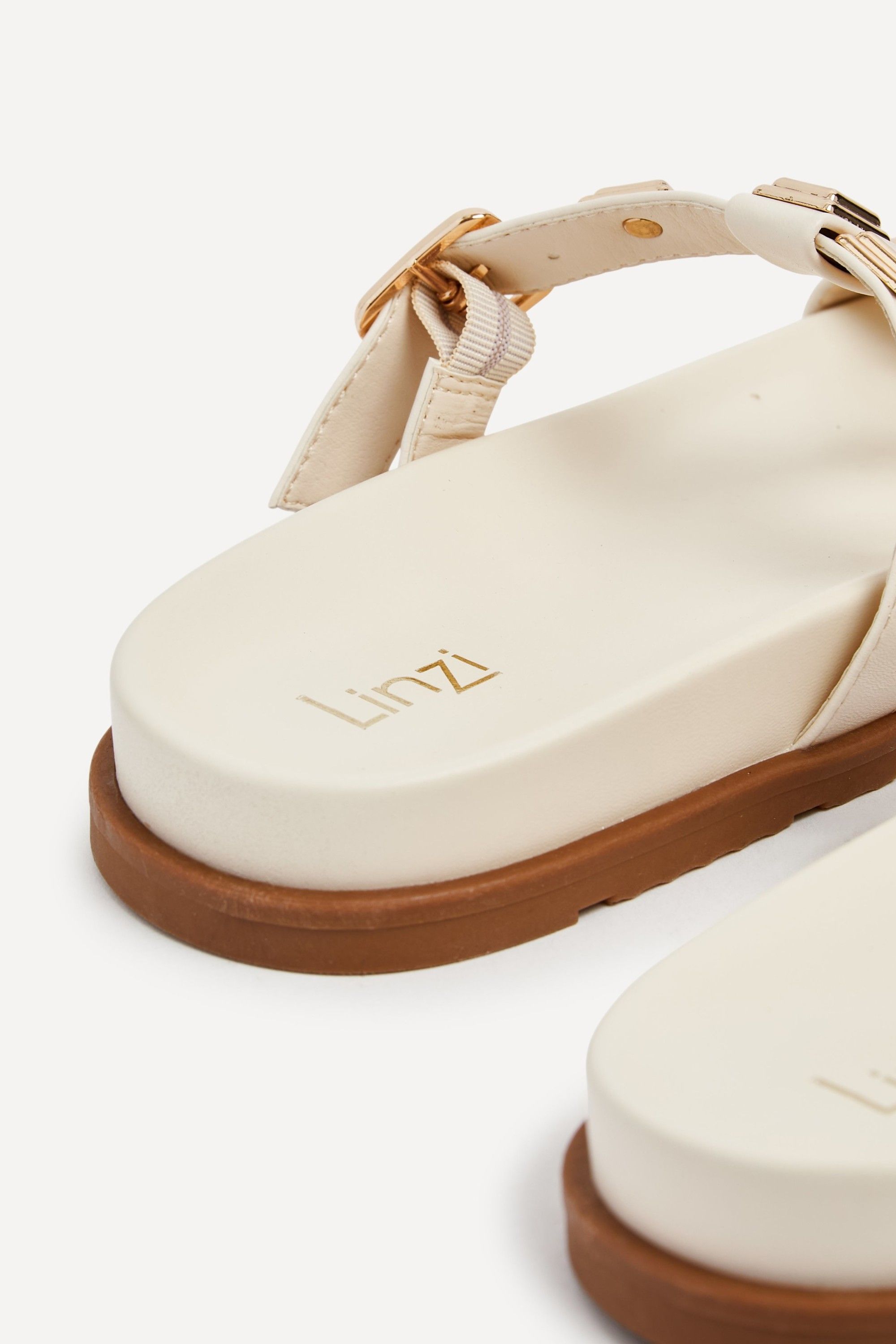 Linzi Alert Ivory Studded Slip On Sandals image 5