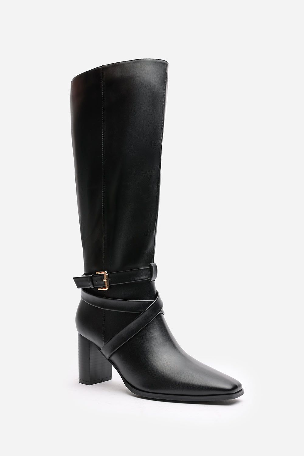Where's That From 'Tamsin' Knee High Boots With Wrap Buckle Strap image 3