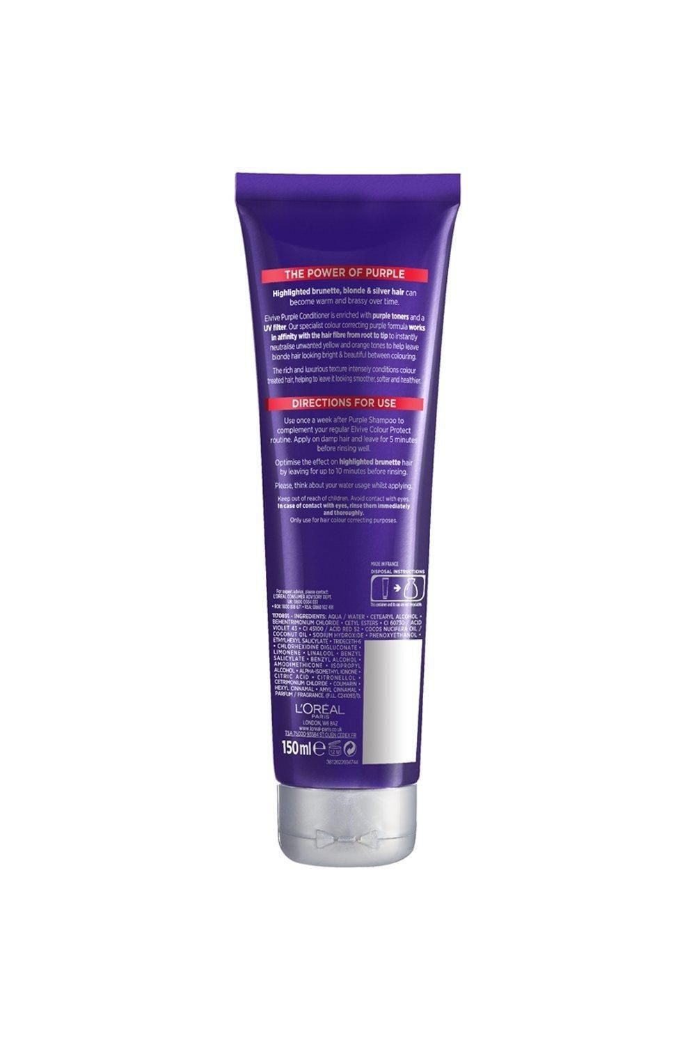 L'Oréal Paris Elvive Colour Protect Anti-Brassiness Purple Conditioner Multi image 2