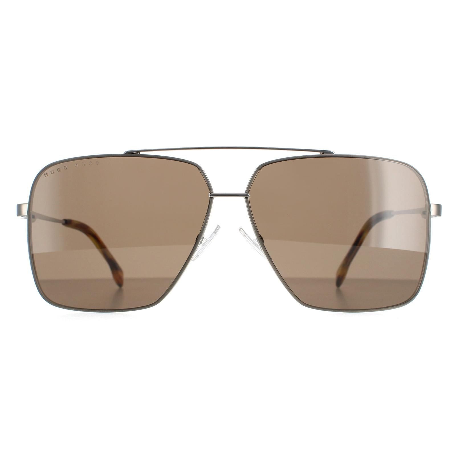 Hugo Boss Round Brown Horn Ruthenium Brown BOSS 1325/S image 1