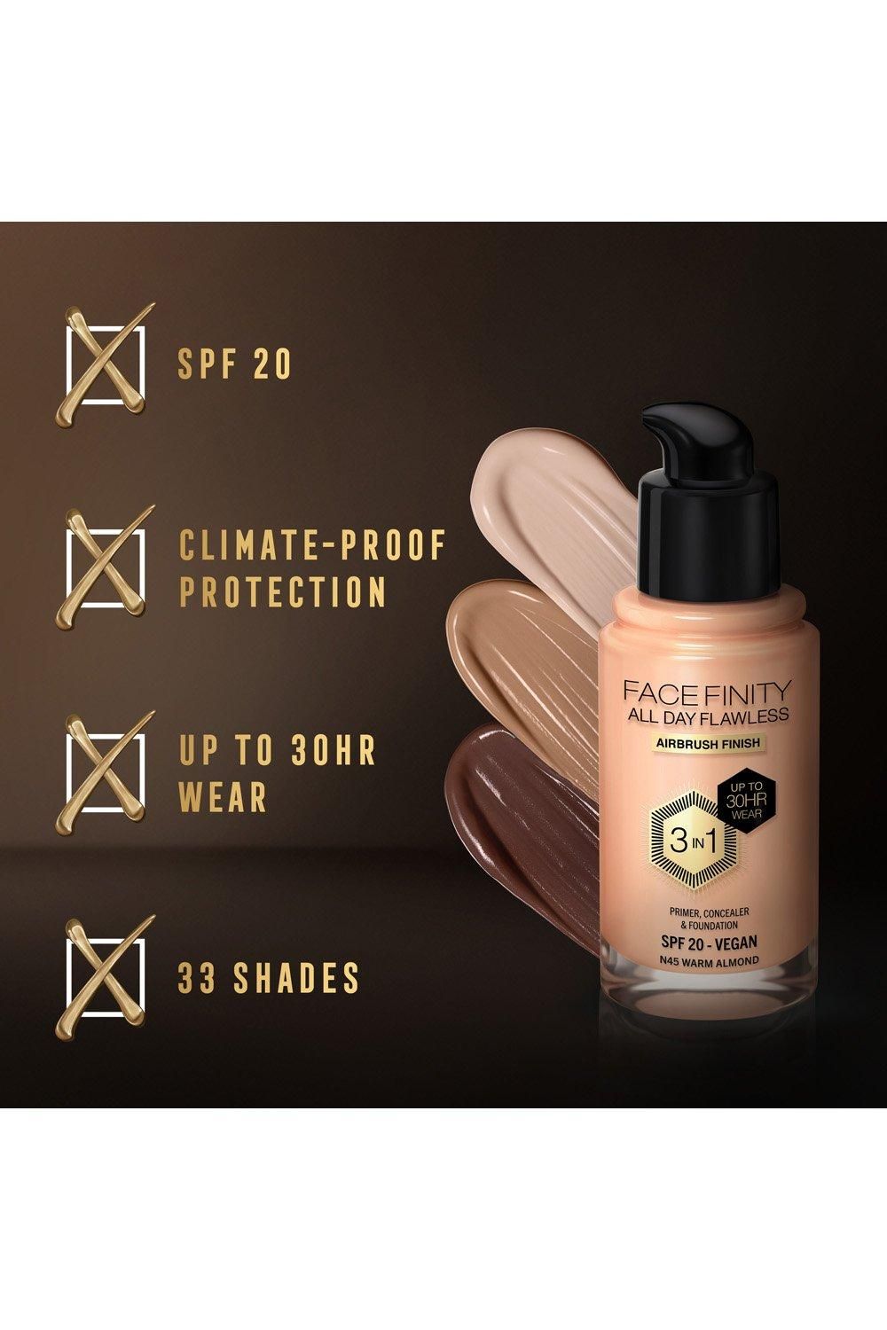 Max Factor Facefinity All Day Flawless 3 in 1 Vegan Foundation Warm Almond image 6