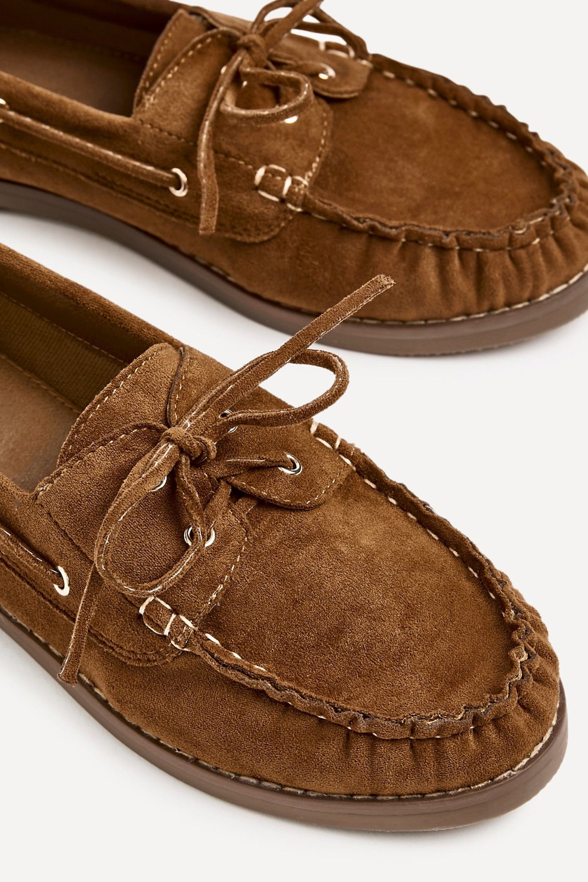 Linzi Frame Tan Faux Suede Boat Shoes image 4