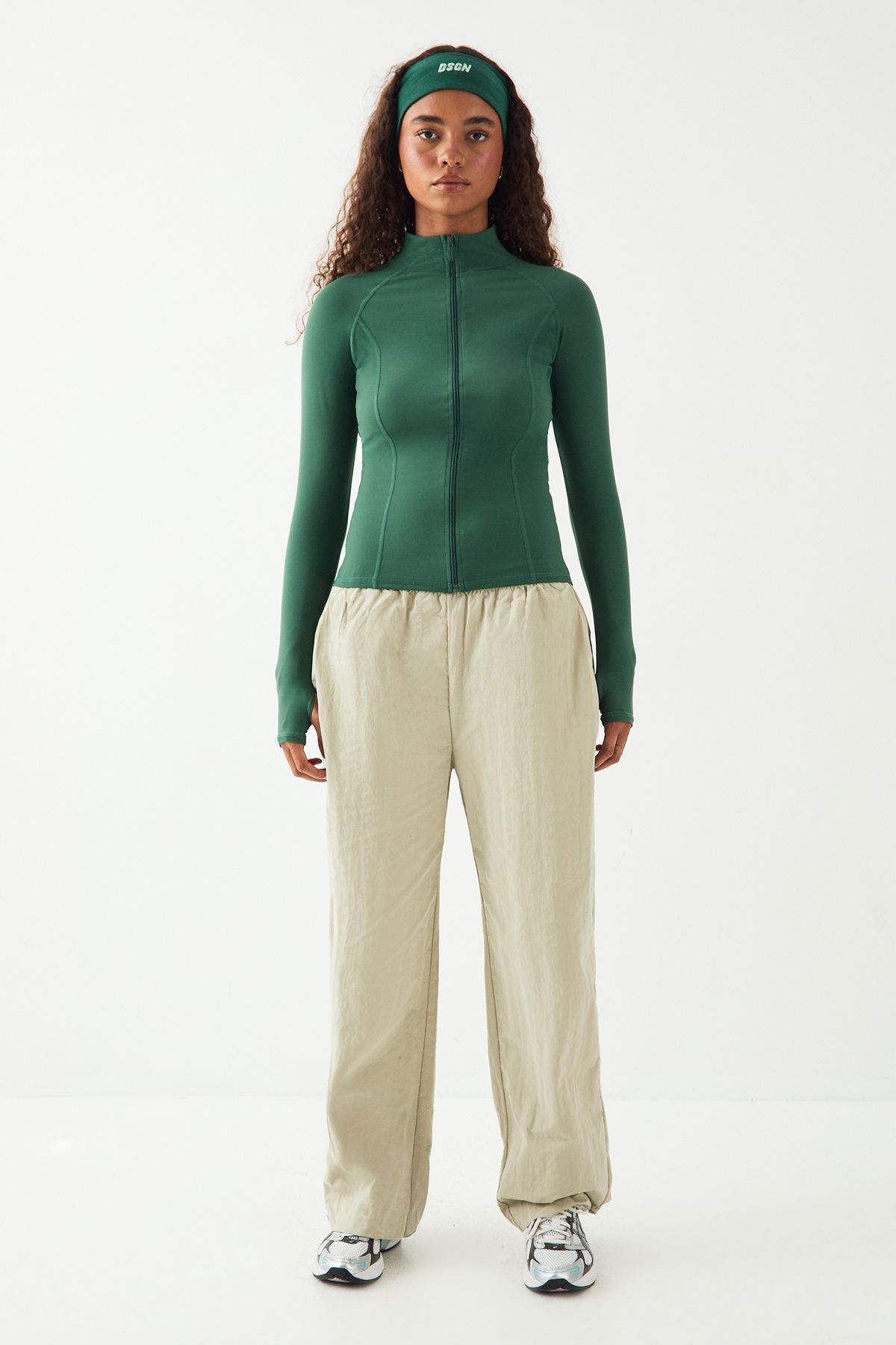 DSGN Studio DSGN Studio Sport Zip Through Active Jacket Green image 5