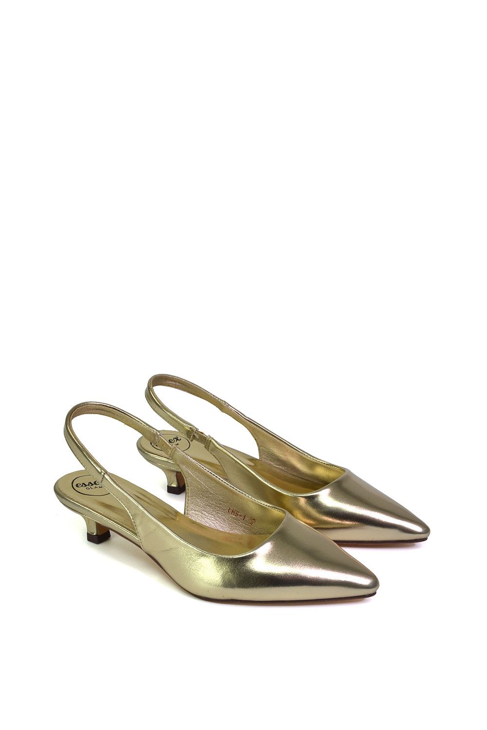 XY London 'Avalone' Pointed Toe Sling Back Kitten Heel Sandals image 3