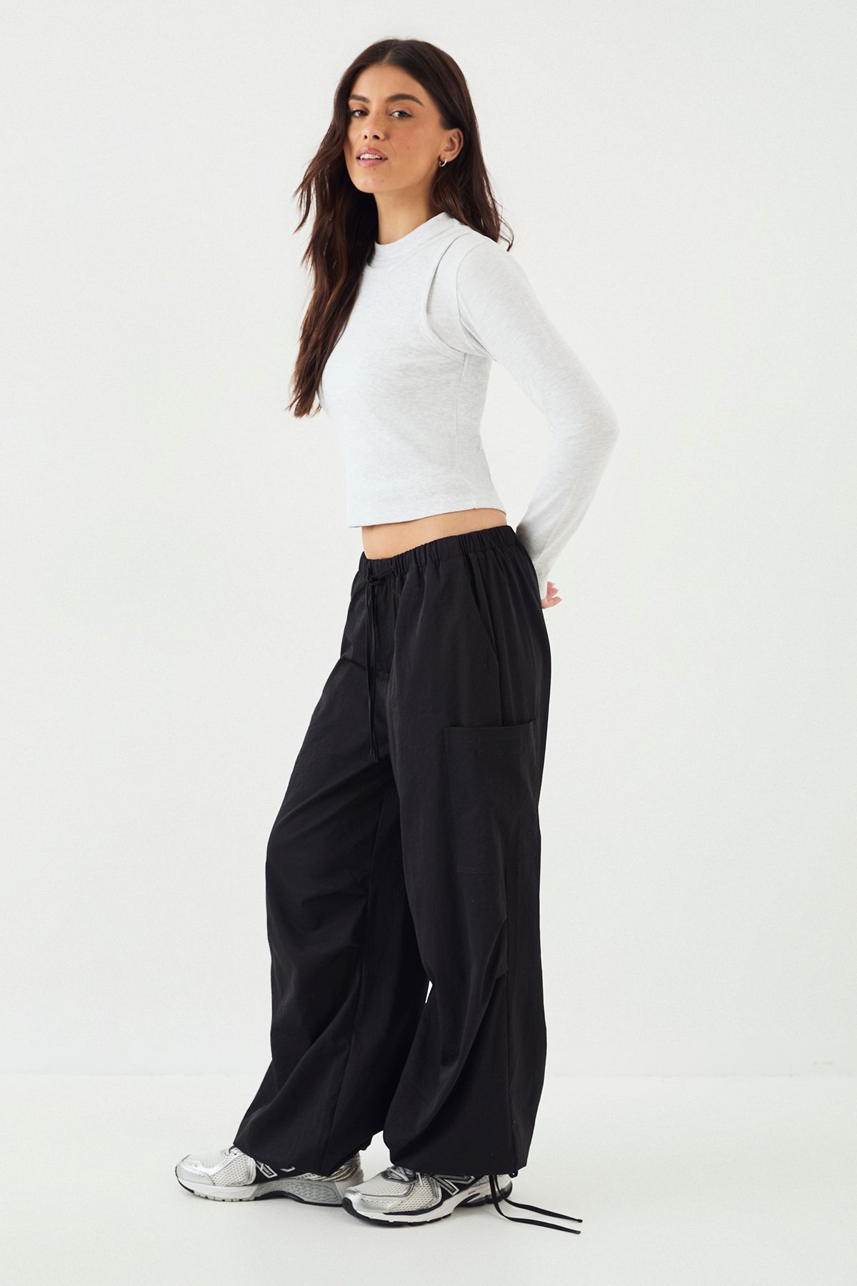 DSGN Studio DSGN Studio Double Layer Long Sleeve Top Ash Grey image 3