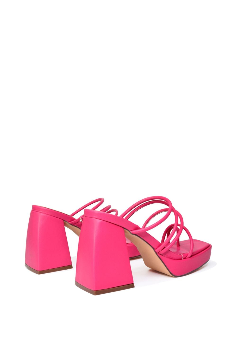 XY London 'Colt' Strappy Square Toe High Block Heel Platform Mule Sandals image 3