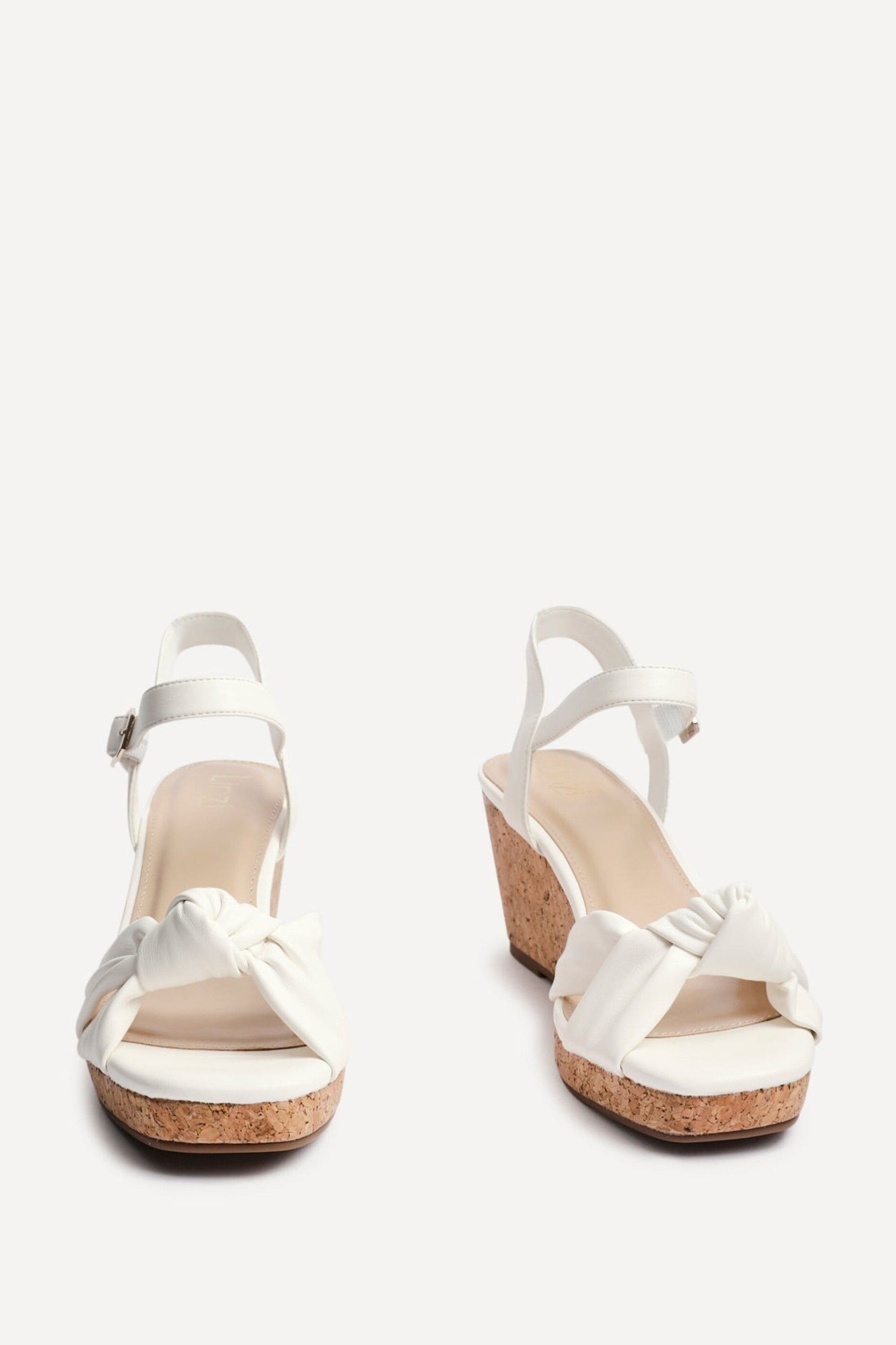Linzi Elyah White Faux Leather Cork Wedge image 3
