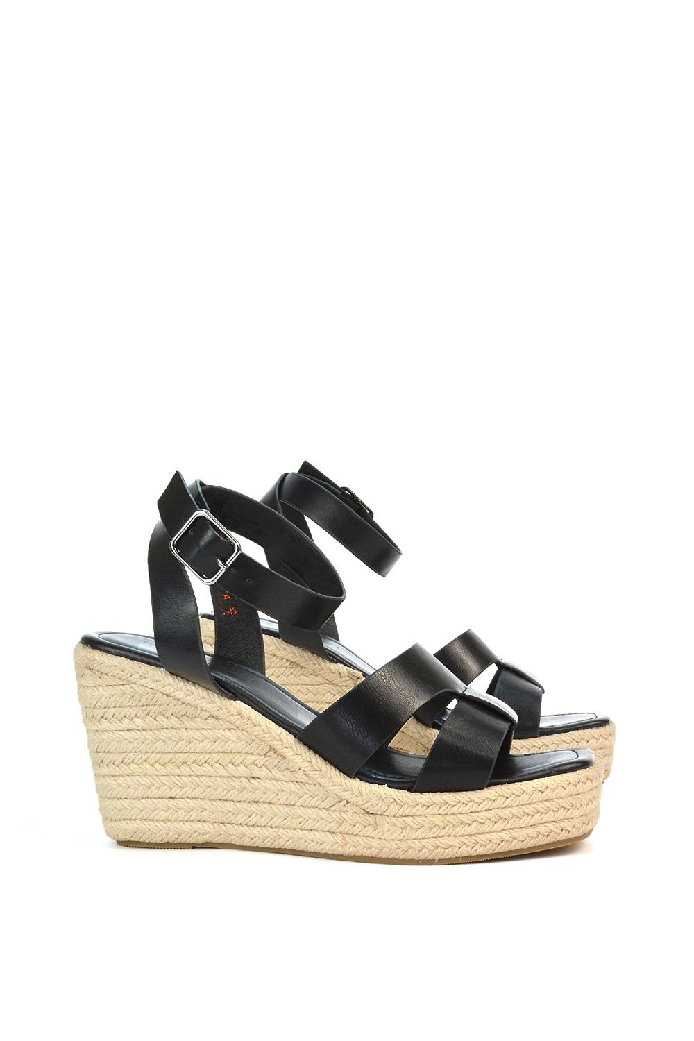 XY London 'Kala' Espadrille Strappy Platform Wedge Heel Sandals With Ankle Strap image 5