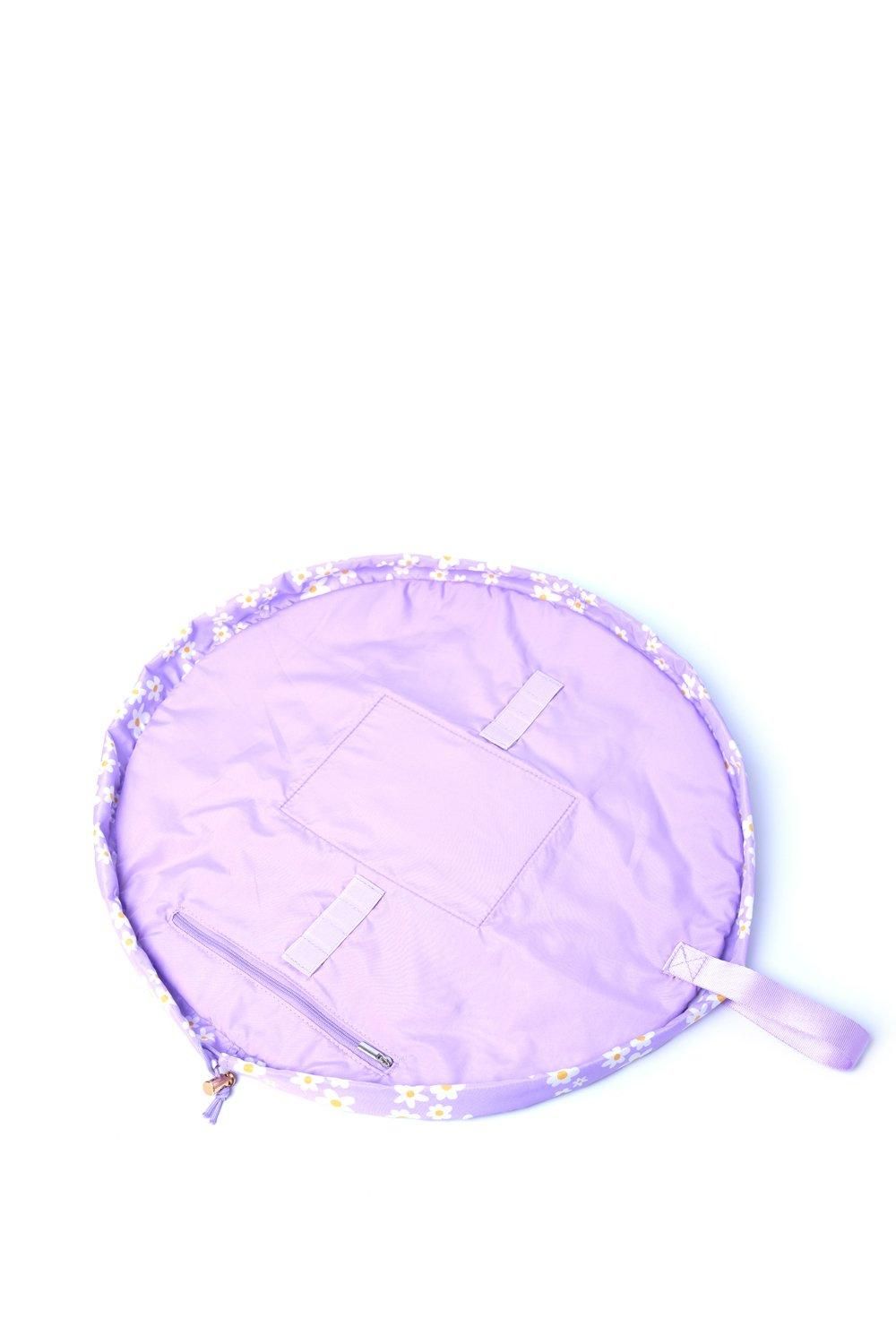 The Flat Lay Co Drawstring Makeup Bag in Lilac Daisy Multi image 3