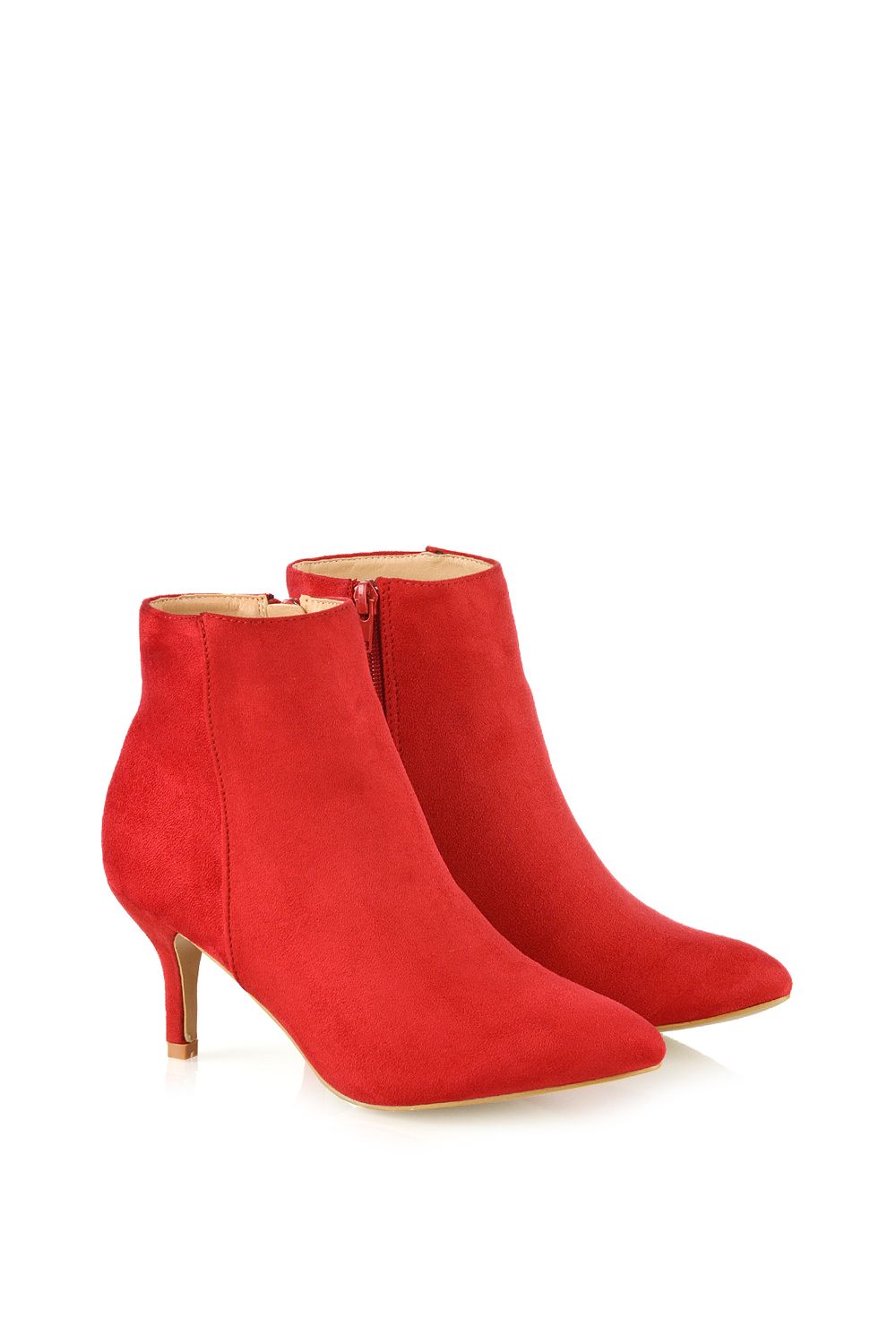 XY London 'Anastsia' Low Mid Kitten High Heel Stiletto Zip-Up Ankle Boots image 5
