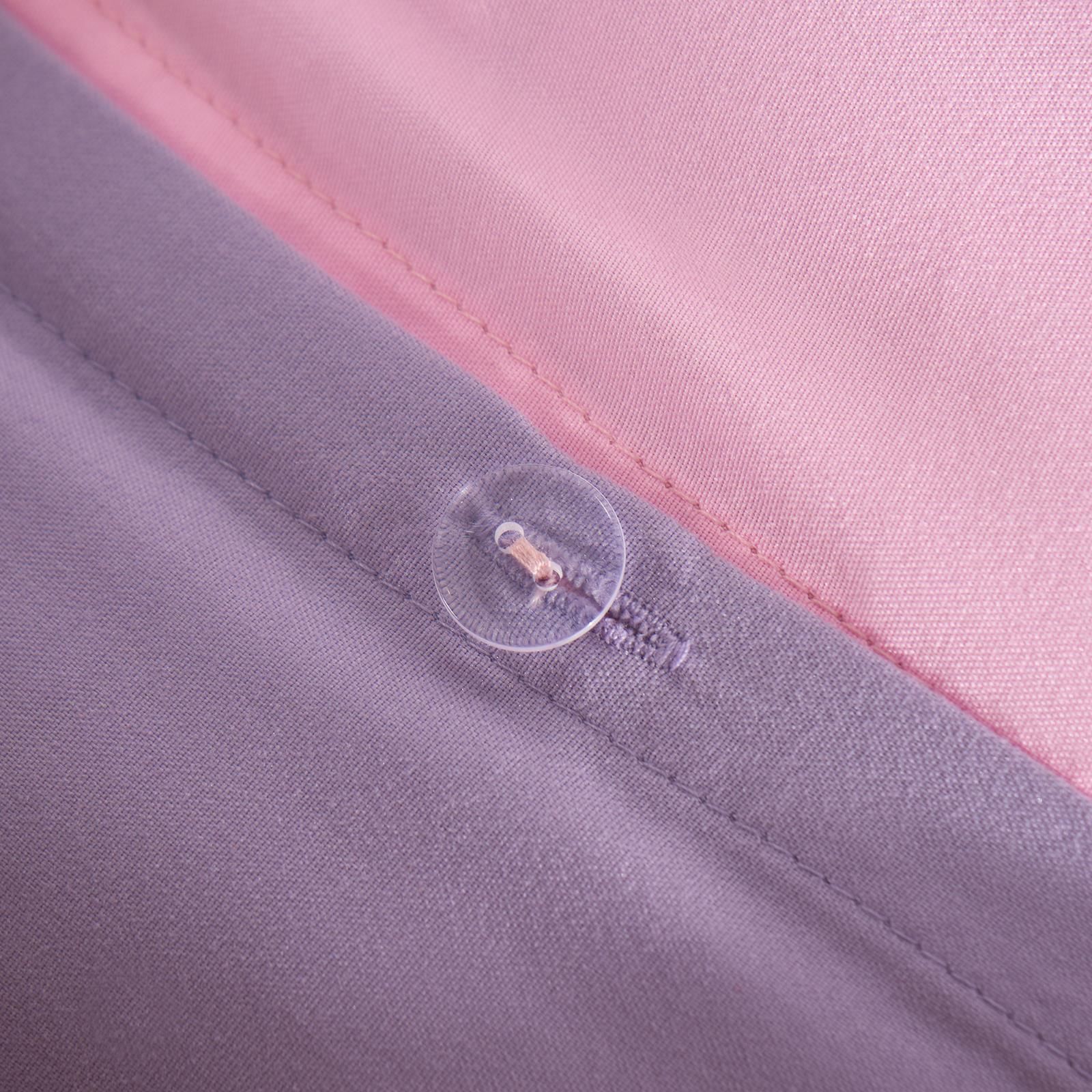 OHS Plain Reversible Duvet Cover With Pillowcase Set image 5