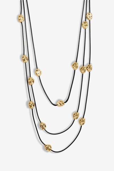 Mood Gold Nugget Multirow Cord Necklace