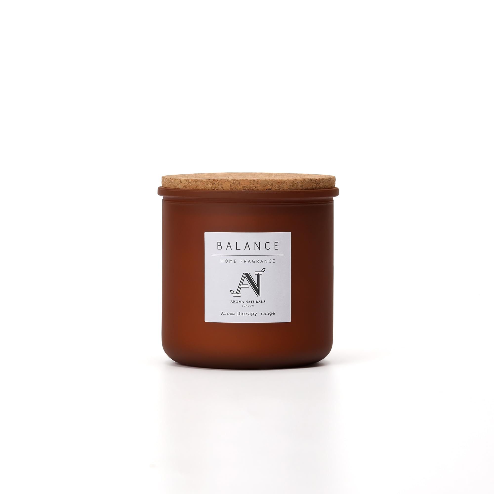 Aroma Naturals Balance Scented Candle – Amber Glass with Cork Lid image 1
