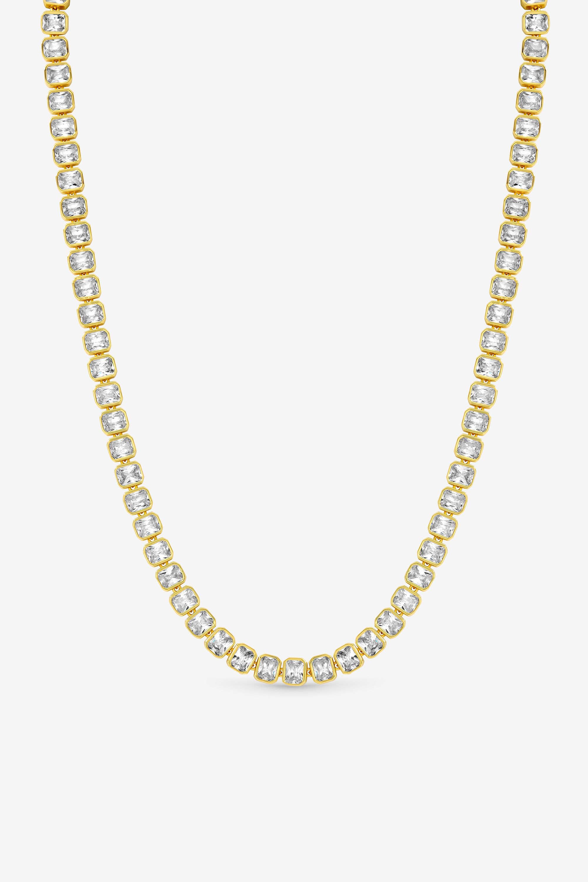 Jon Richard 18K Gold Plated and Crystal Tennis Necklace image 1
