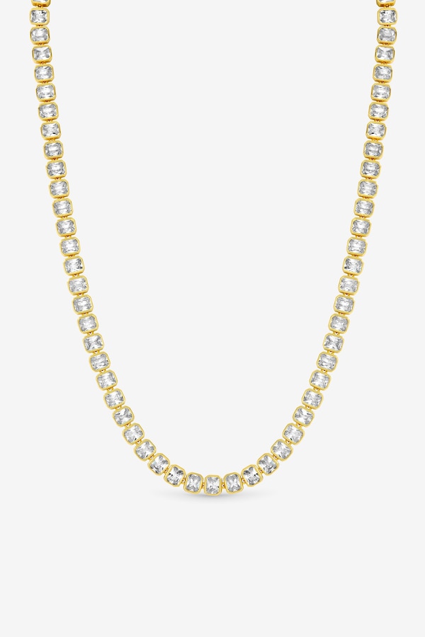 Jon Richard 18K Gold Plated and Crystal Tennis Necklace