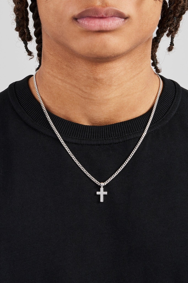 Cernucci Polished Drop Cross Cuban Chain - 3mm