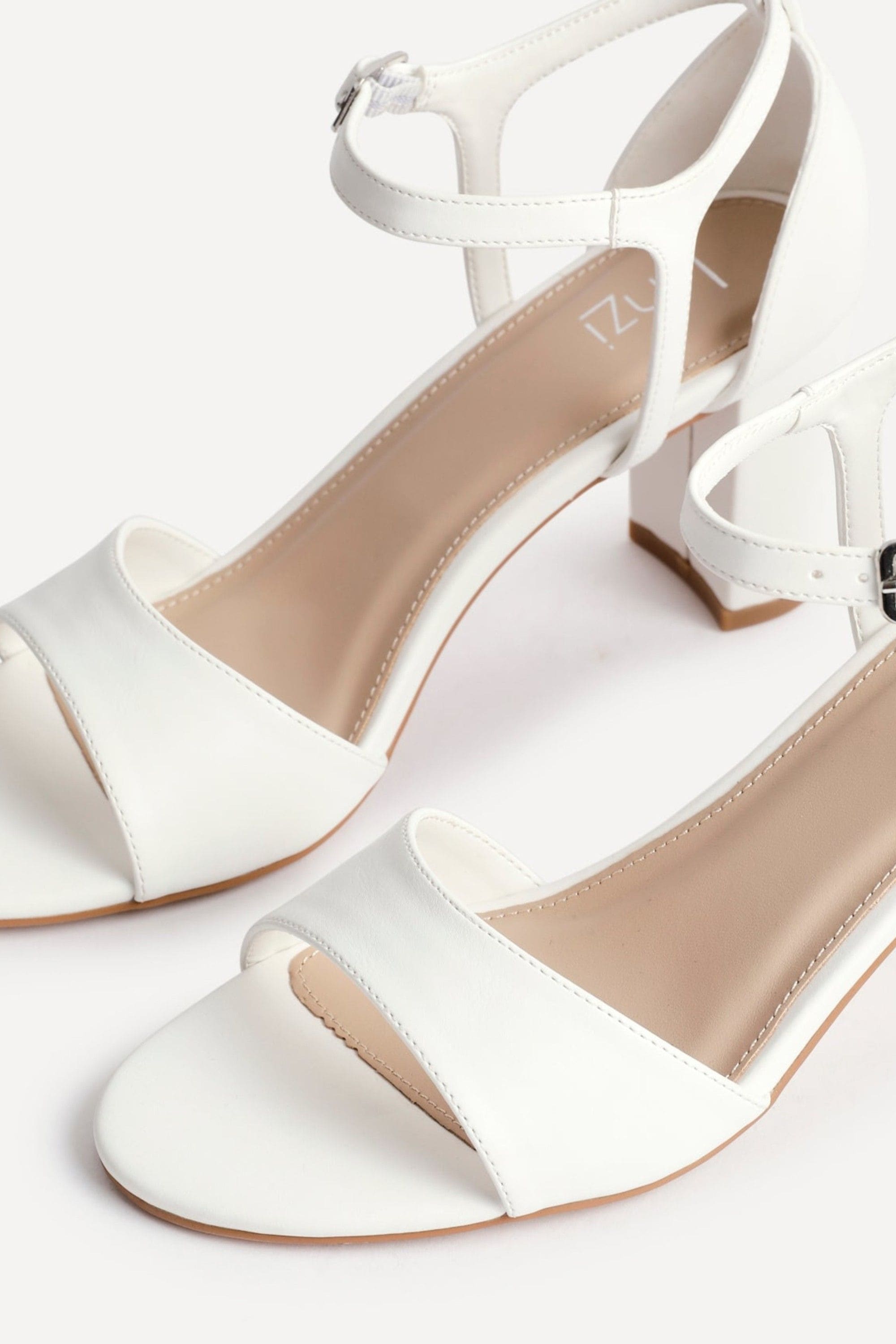 Linzi Abby White Faux Leather Closed Back Block Heel Sandal image 5
