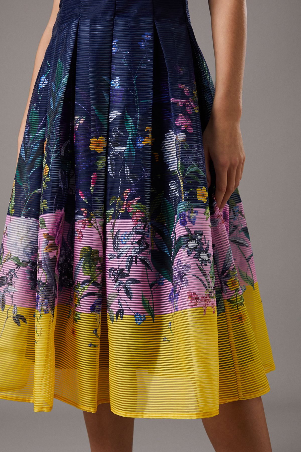 Coast Burnout Organza Drop Waist Midi Dress Navy image 2