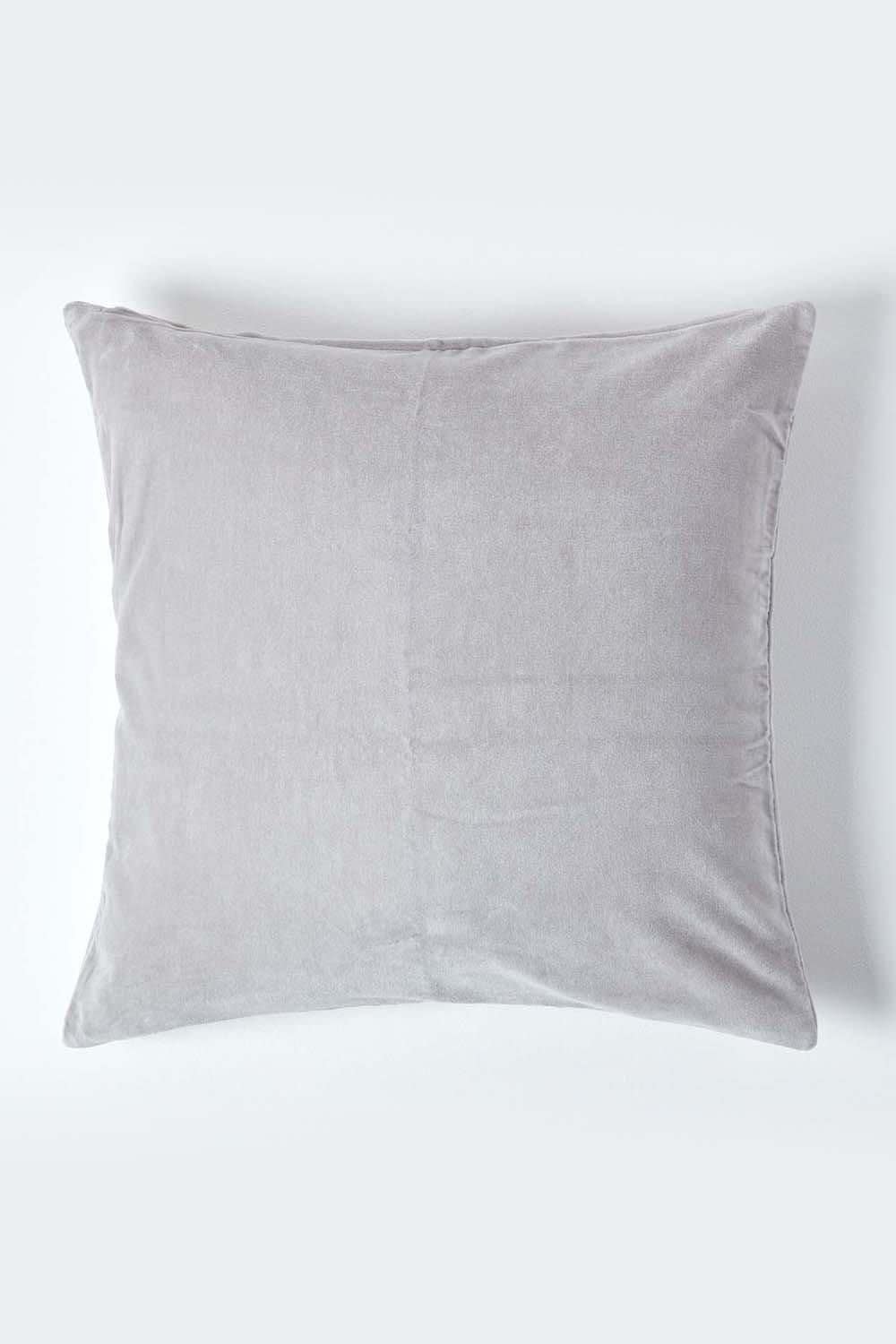 Homescapes Velvet Cushion Cover 100% Cotton, Soft & Machine Washable image 1