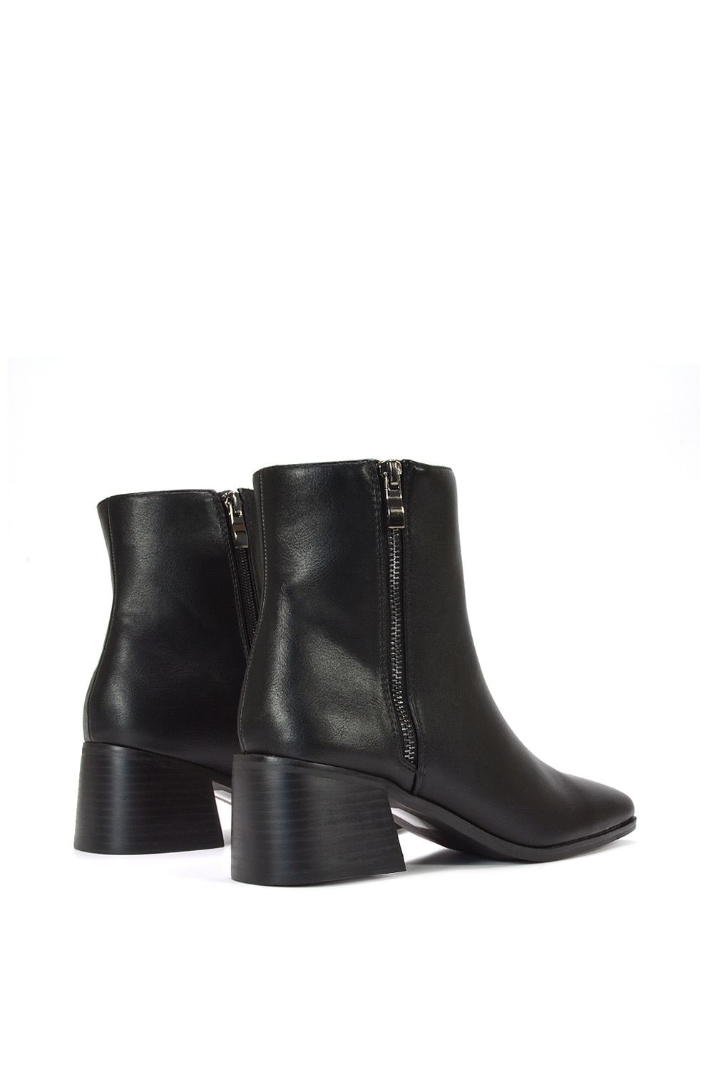 XY London 'Willow' Square Toe Zip Up Mid Block Heel Ankle Booties image 4