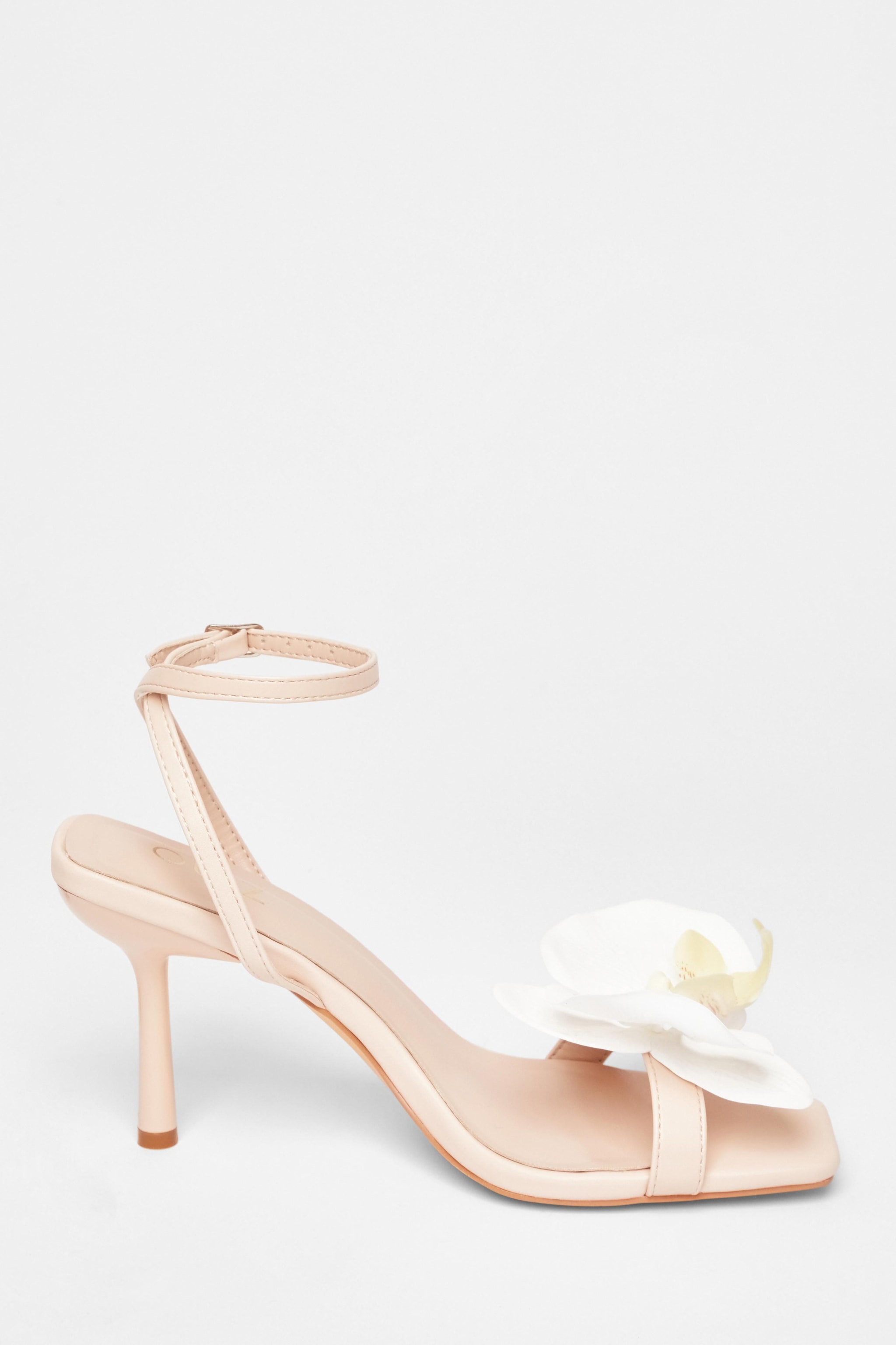 Quiz Nude Flower Detail Stiletto Heels image 5