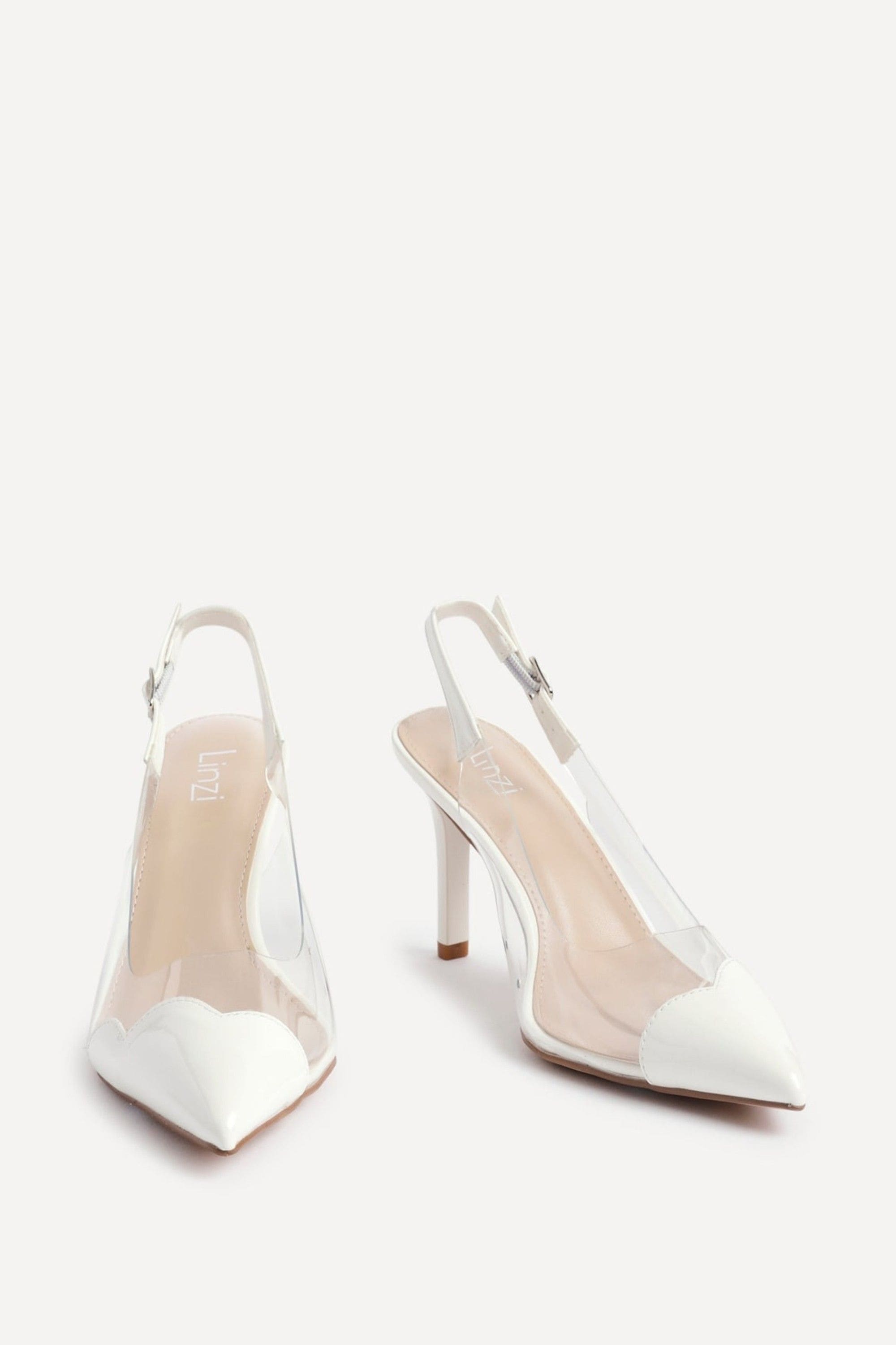 Linzi Nolita White Perspex Patent Mix Slingback Court Heels image 3