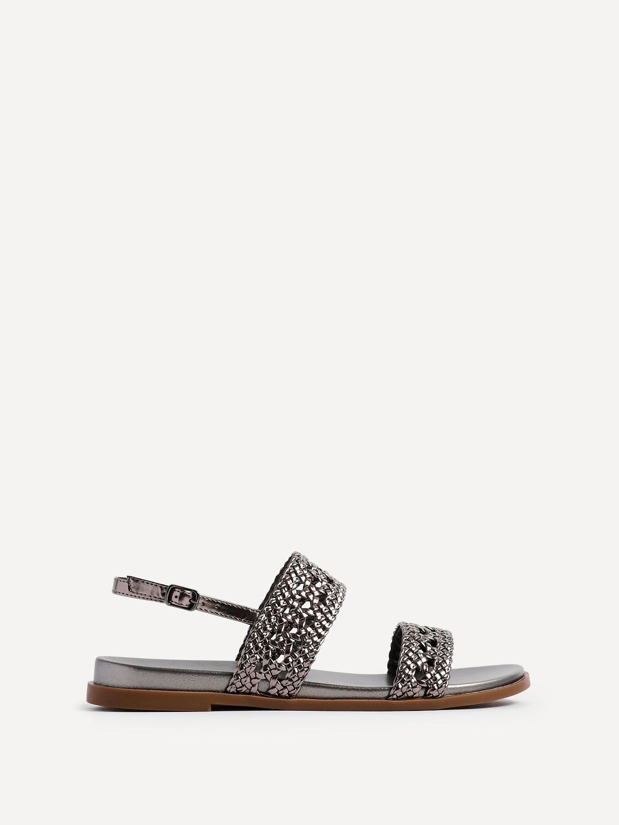 Linzi Galia Pewter Flat Sandals