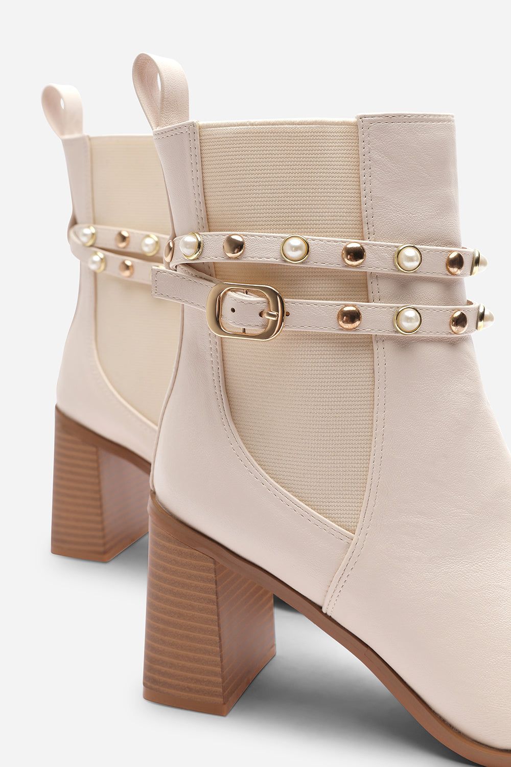 Where's That From 'Yalina' Ankle Boots with Pearl Embellished Strap and Block Heel image 5