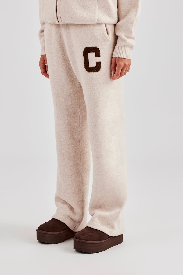 Cernucci Knitted Wide Leg Jogger - Off White