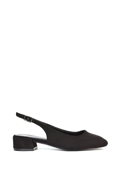 XY London 'Jilly' Square Toe Slingback Low Block Heel Court Shoes