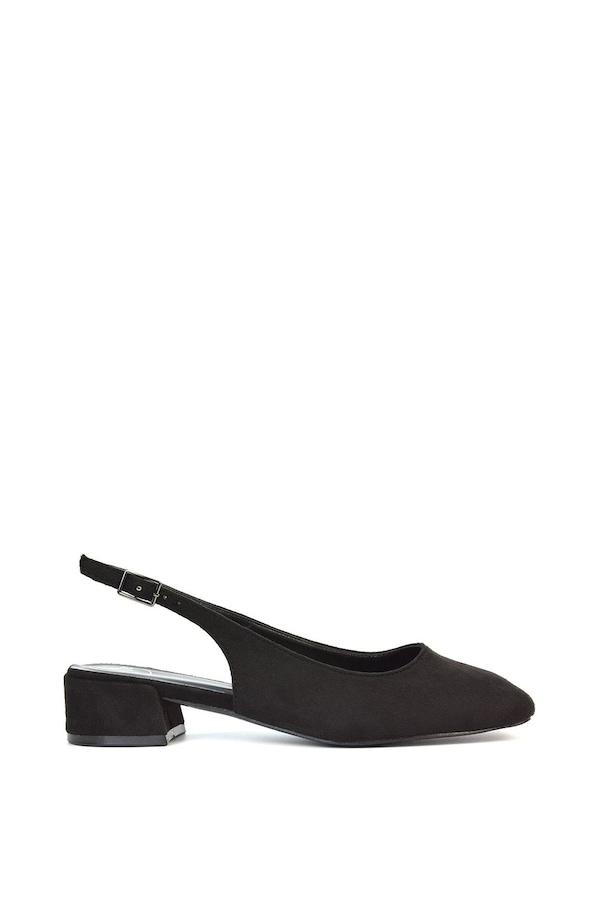 XY London 'Jilly' Square Toe Slingback Low Block Heel Court Shoes