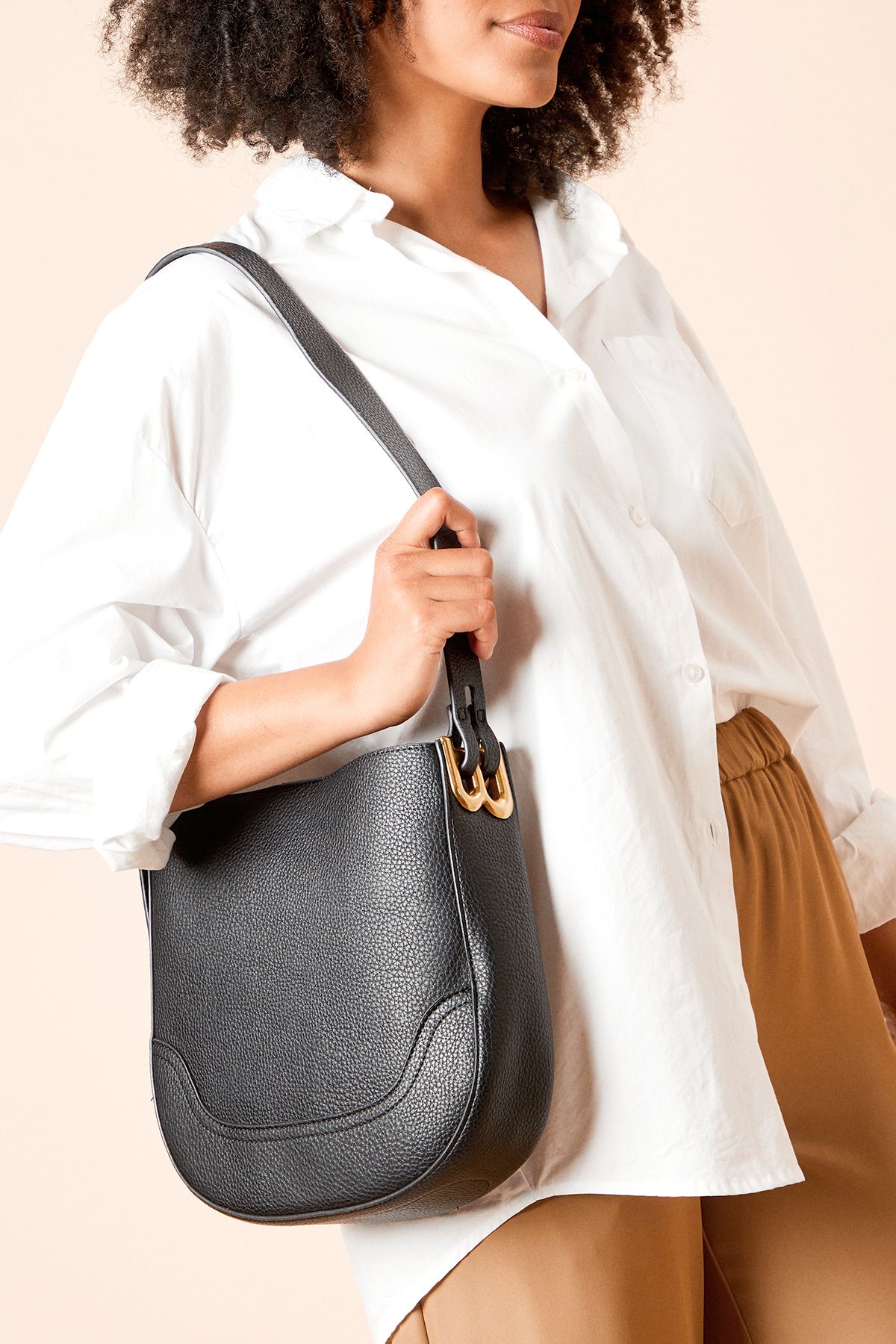 Dorothy Perkins Berlin Faux Leather Shoulder Bag With Pouch Black image 1