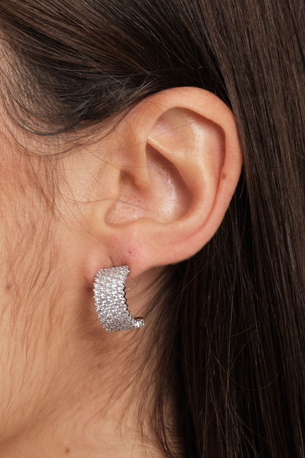 Jon Richard Crystal Pave Hoop Earrings image 2