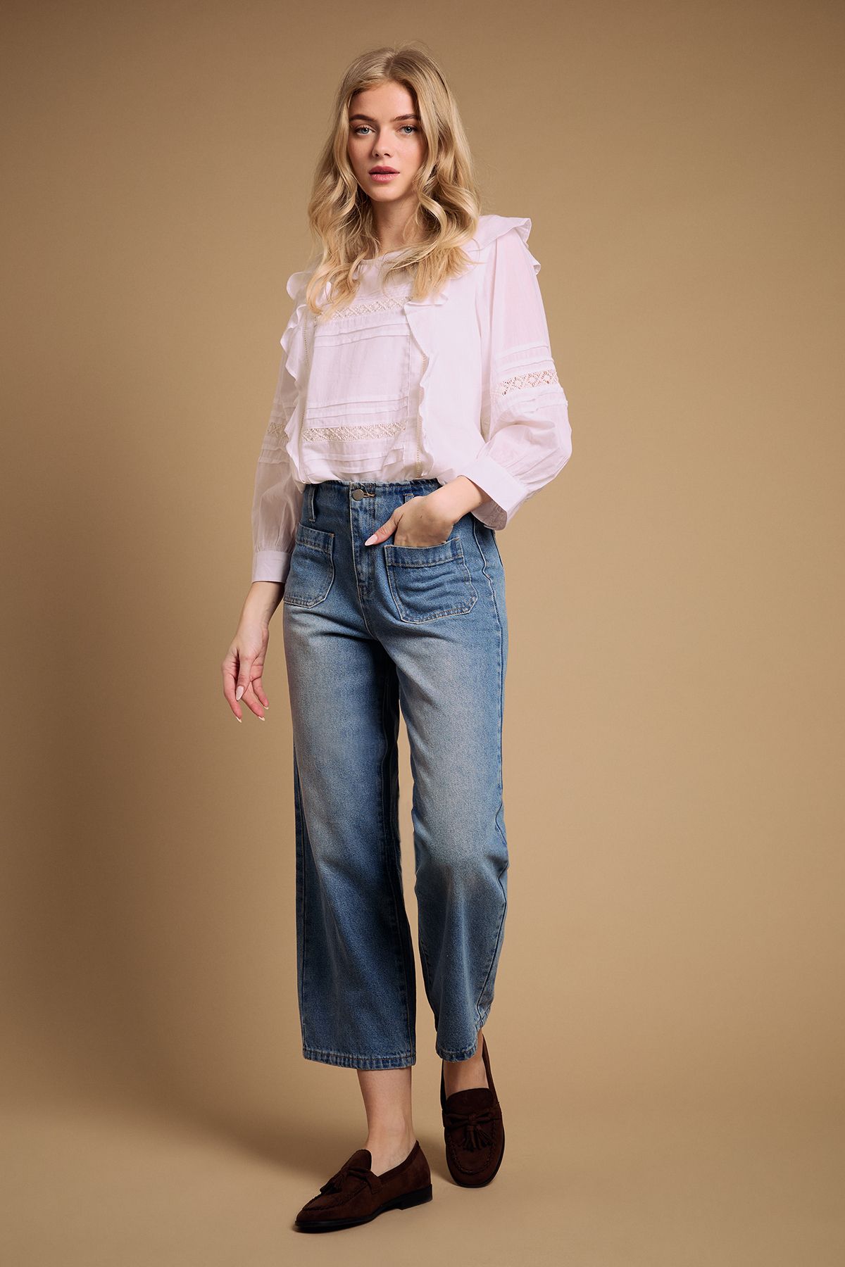 Oasis Toni Faux Suede Tassel Loafers Brown image 2