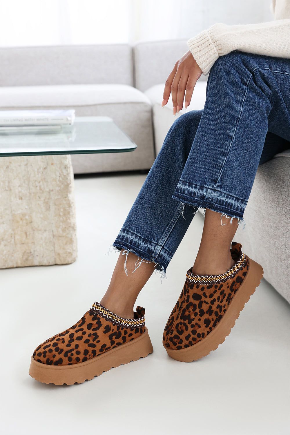 Where's That From 'Meilani' Cosy Faux-Suede Fur Lining Platform Low Ankle Boot image 1