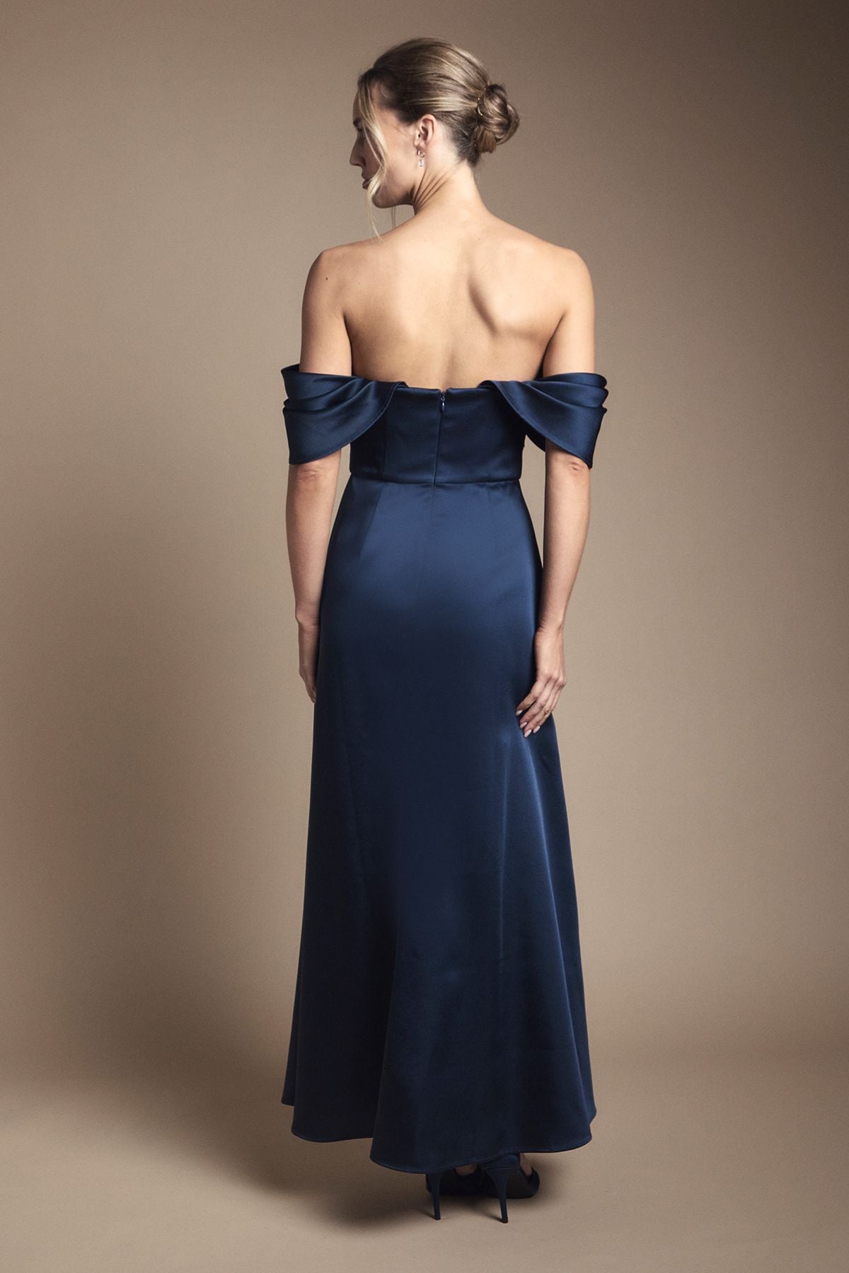 Coast Bandeau Wrap Skirt Maxi Bridesmaid Dress Navy image 3