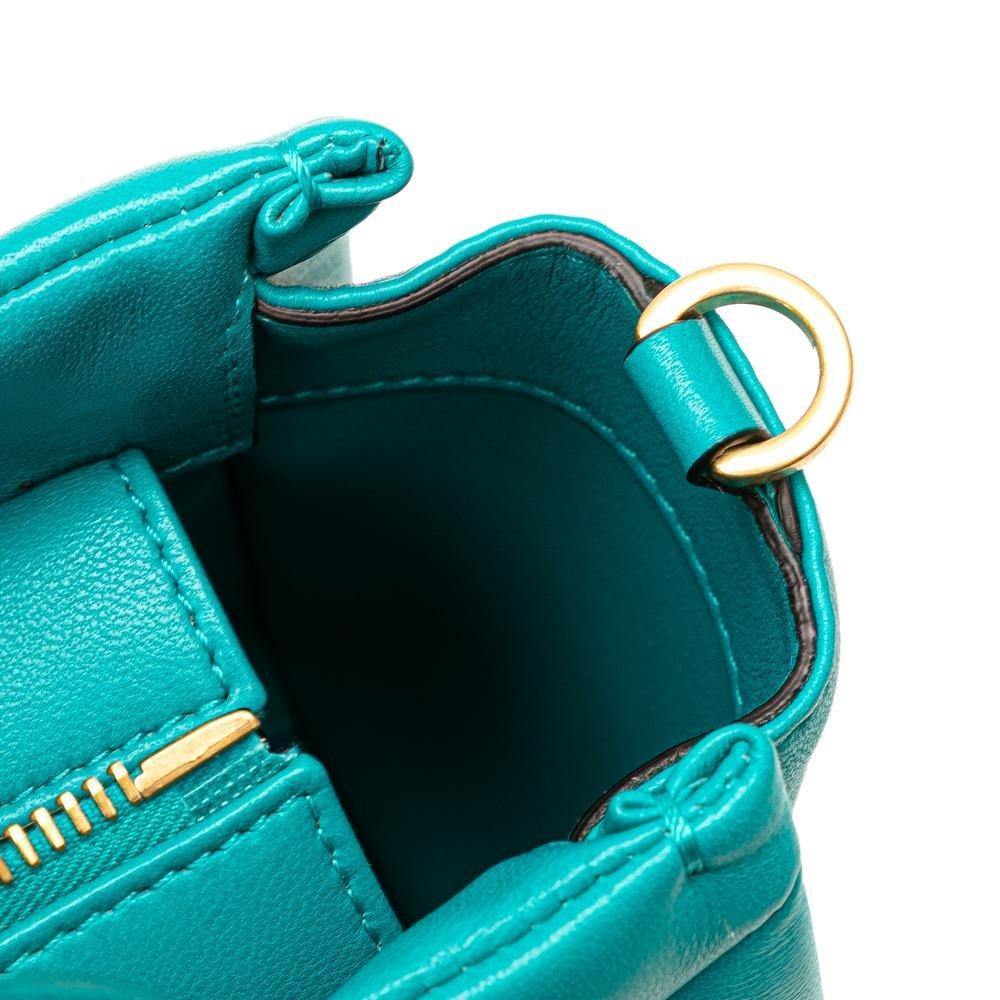 Valentino Preloved Top Handle Leather Handbag Wo - Blue Satchel image 9