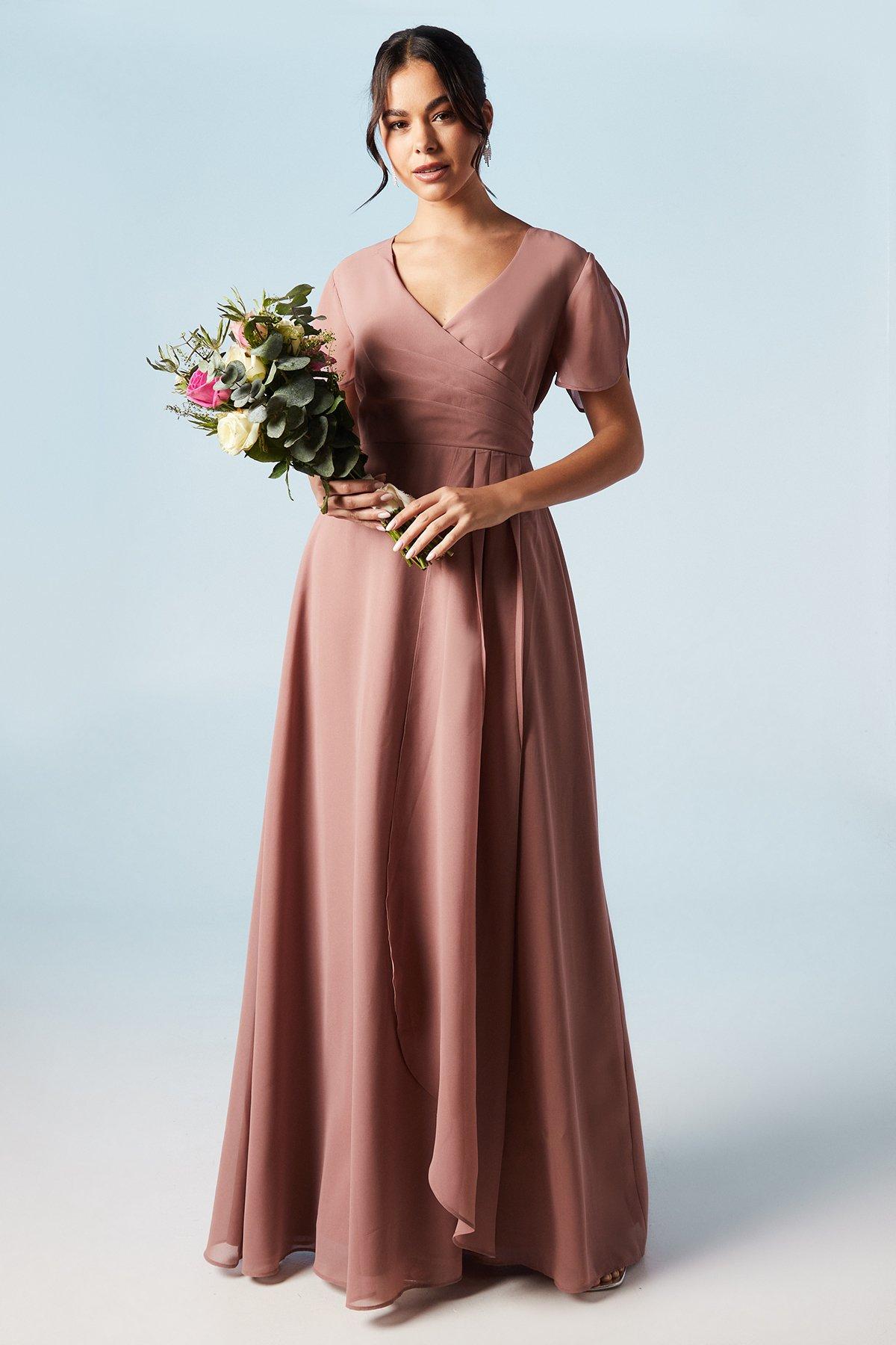 Coast Petal Sleeve Chiffon Bridesmaids Maxi Dress image 1