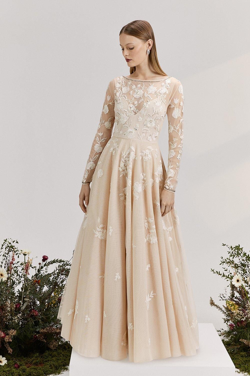 Coast RSN Inspired Full Skirt Maxi Dress Nude