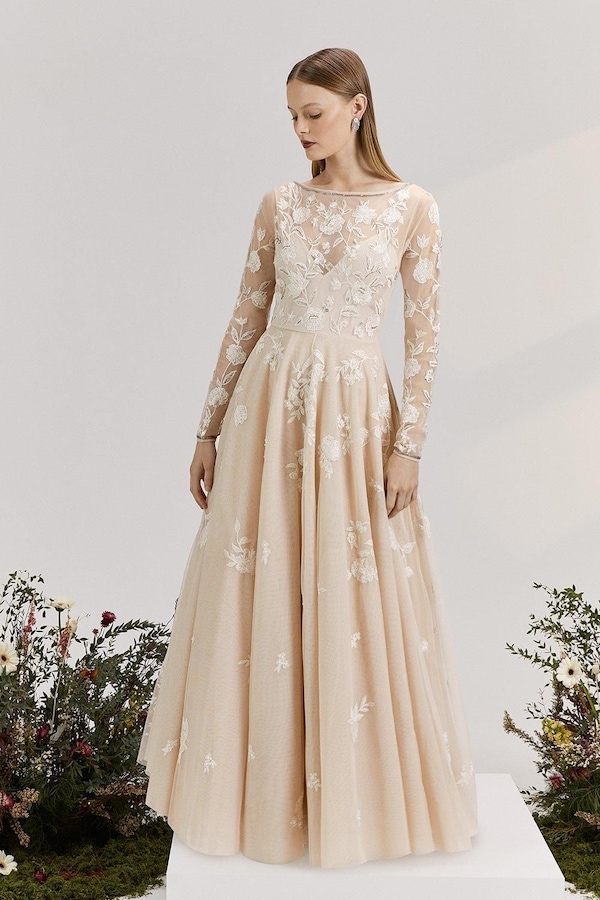 Coast RSN Inspired Full Skirt Maxi Dress Nude