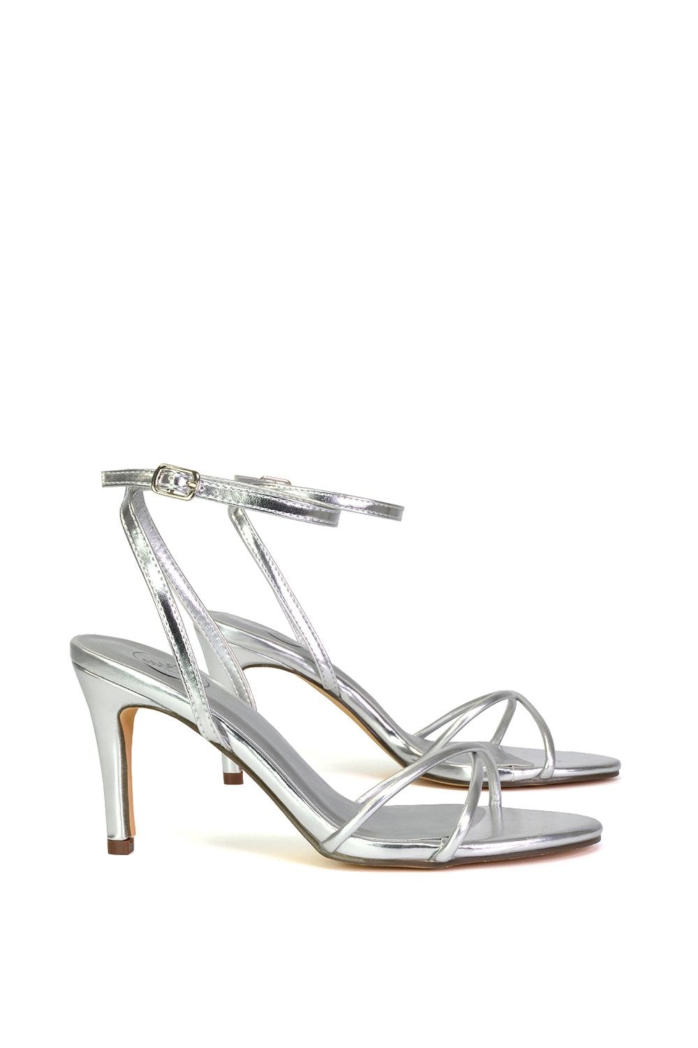 XY London 'Ridge' Strappy Round Toe Mid High Heel Stiletto Sandals image 2