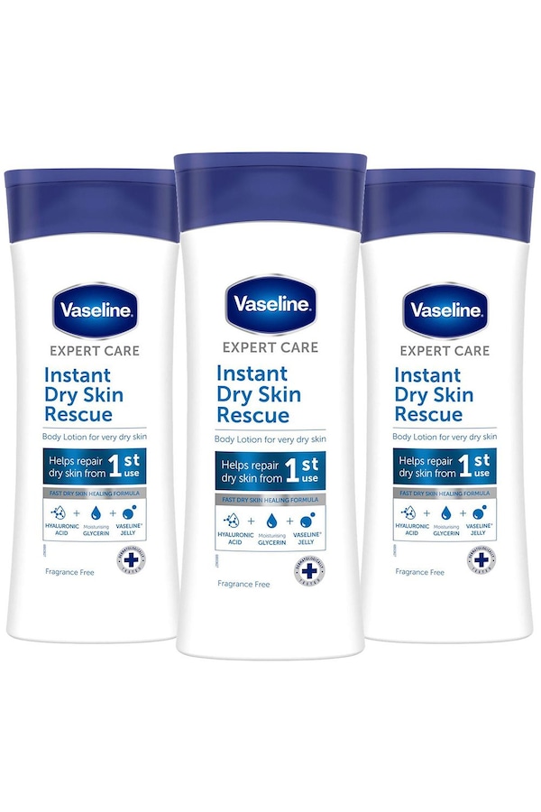 Vaseline 3x 400ml Expert Care Instant Dry Skin Rescue 'Body Lotion'
